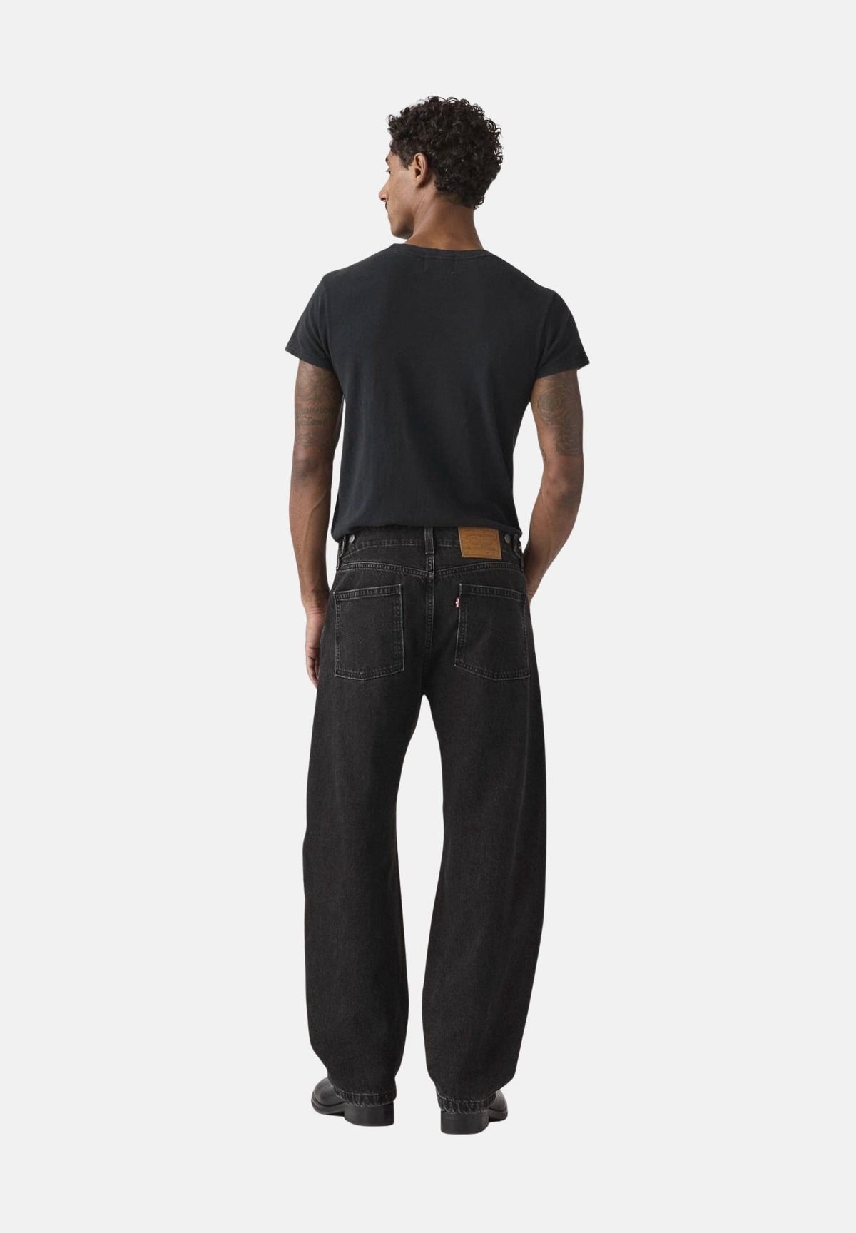 LEVI'S® Jeans BAGGY BARREL in tinta unita denim nero da uomo. 0057O-0003 . LEVI'S®