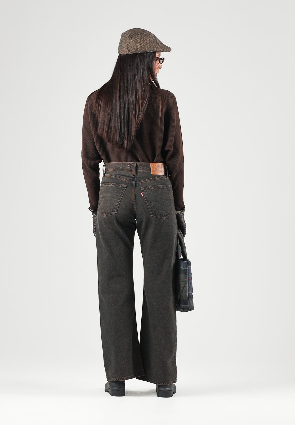 LEVI'S® Jeans LOOSE BOT marrone da donna in denim con cinque tasche e passanti per cintura. 005DO-0031 . LEVI'S®