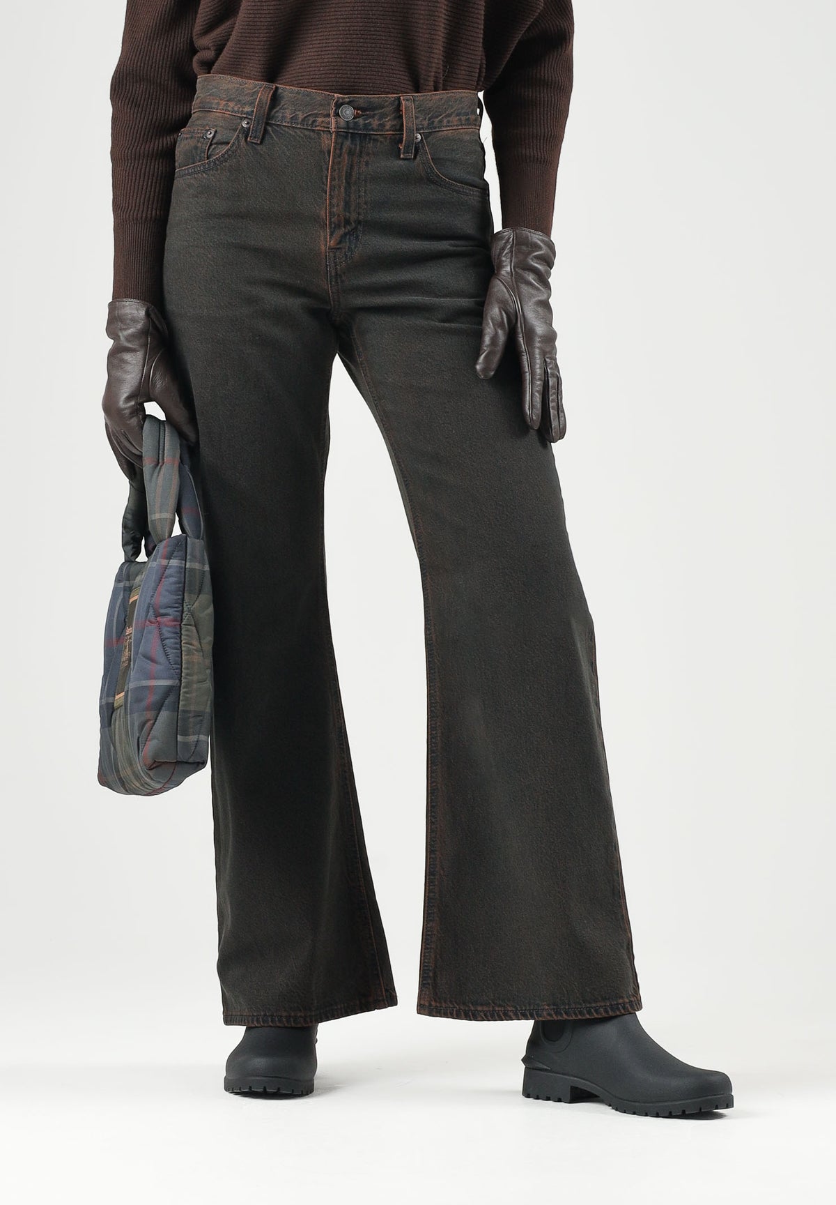 LEVI'S® Jeans LOOSE BOT marrone da donna in denim con cinque tasche e passanti per cintura. 005DO-0031 . LEVI'S®