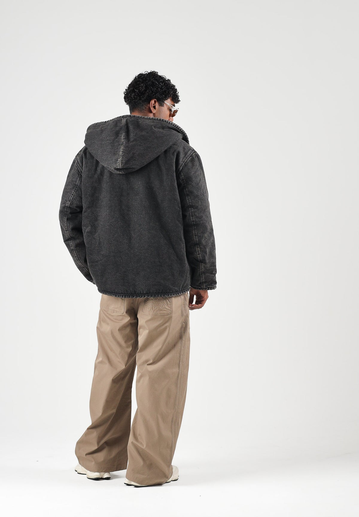 LEVI'S® Giubbotto di jeans DECK HOODED denim nero da uomo con calda fodera interna effetto sherpa 007S7-0000 . LEVI'S®