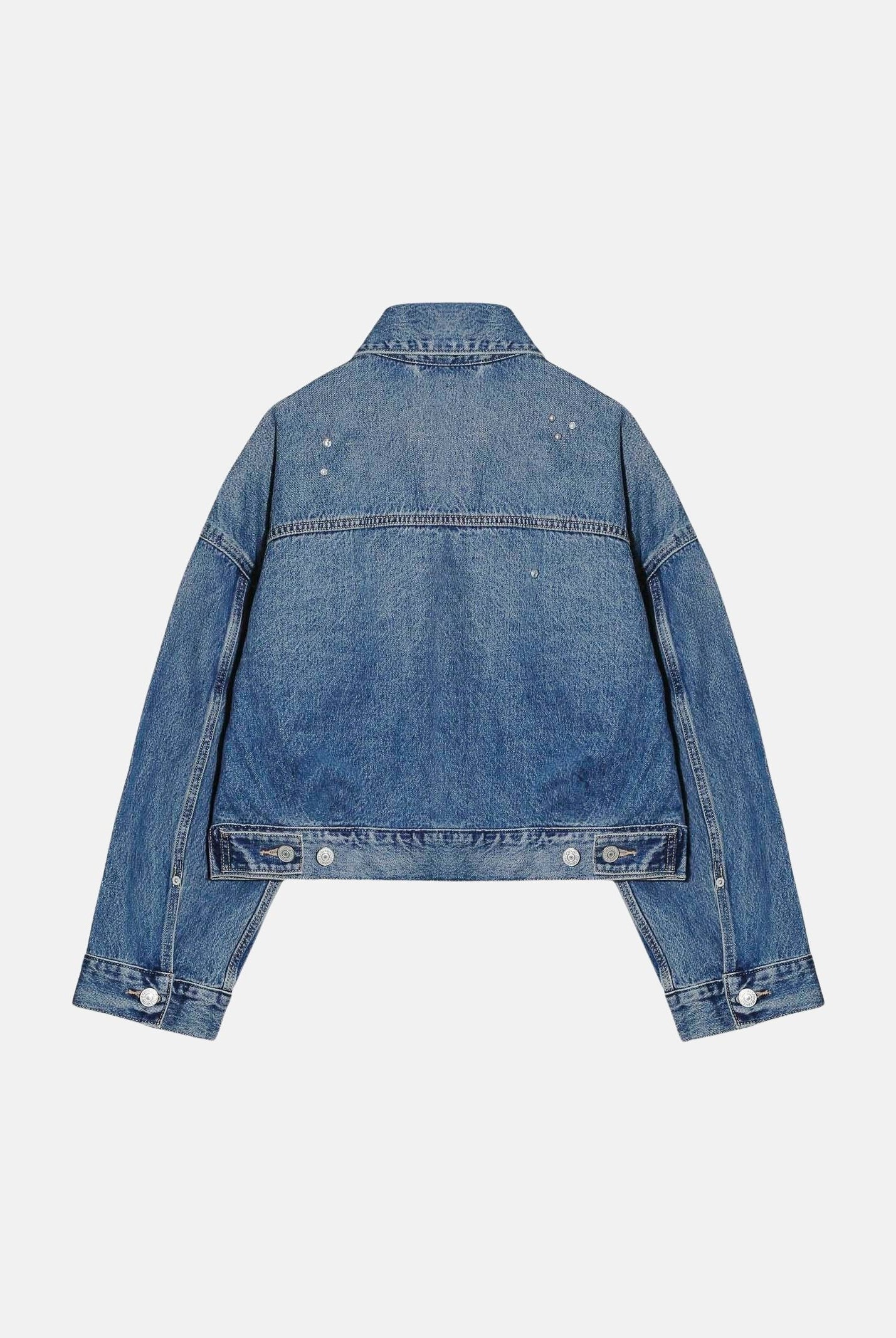 LEVI'S Giacca STRASS SILVER STUDS CROPPED indigo blu da donna con applicazioni decorative 0089L-0003 . LEVI'S®