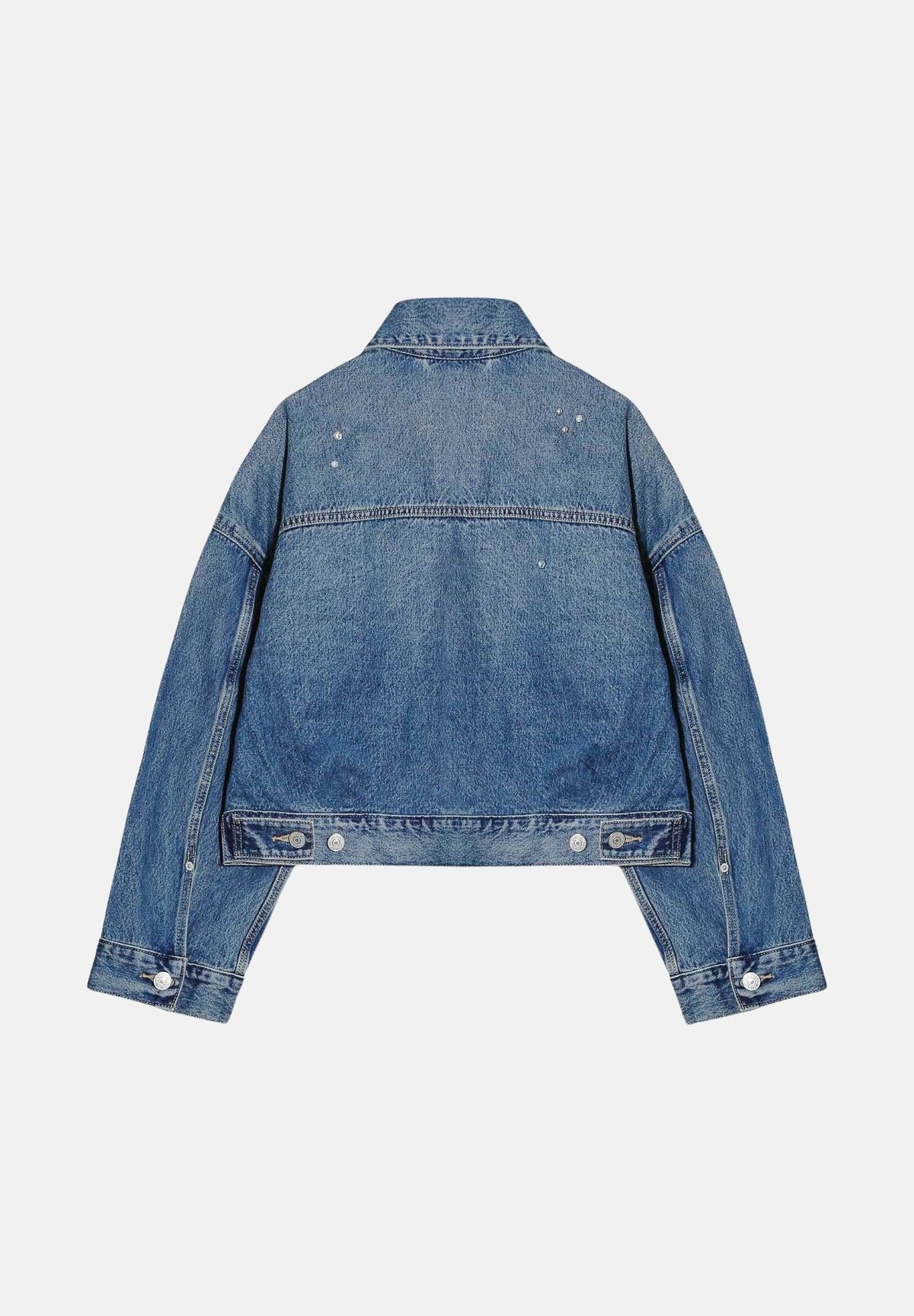 LEVI'S Giubbotto di jeans STRASS SILVER STUDS CROPPED indigo blu da donna con applicazioni decorative 0089L-0003 . LEVI'S®