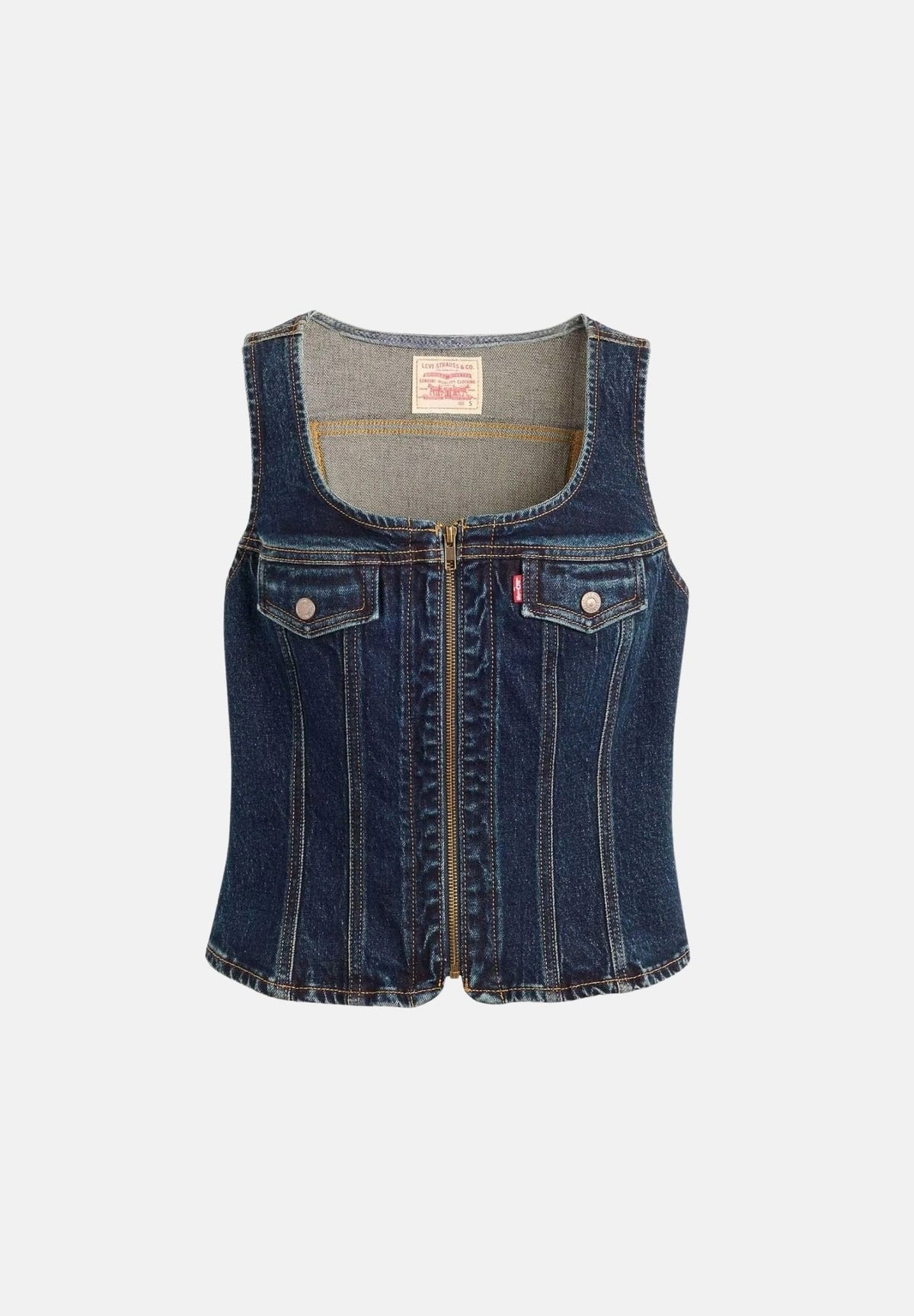 LEVI'S® Gilet VINTAGE ZIP VEST denim blu scuro da donna <BR/> 0089P-0004 . LEVI'S®