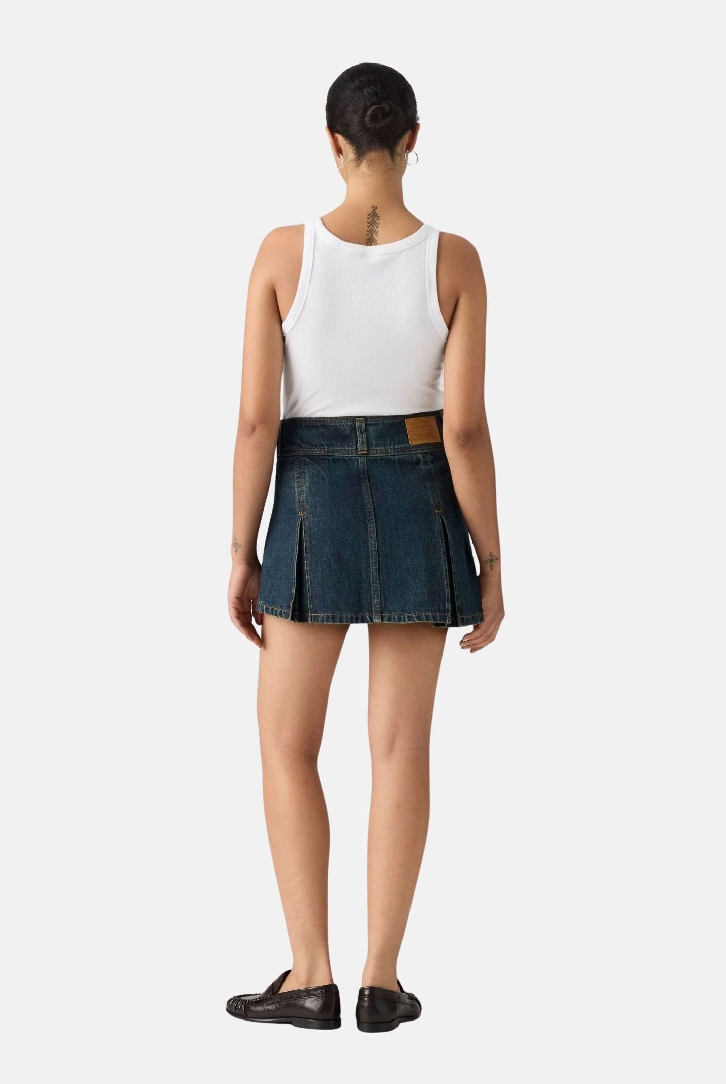 LEVI'S® Gonna INVERTED PLEAT MINI SKIRT Happy Tale Stone - Dark Wash, blu indaco scuro, donna. 0089S-0004 . LEVI'S®