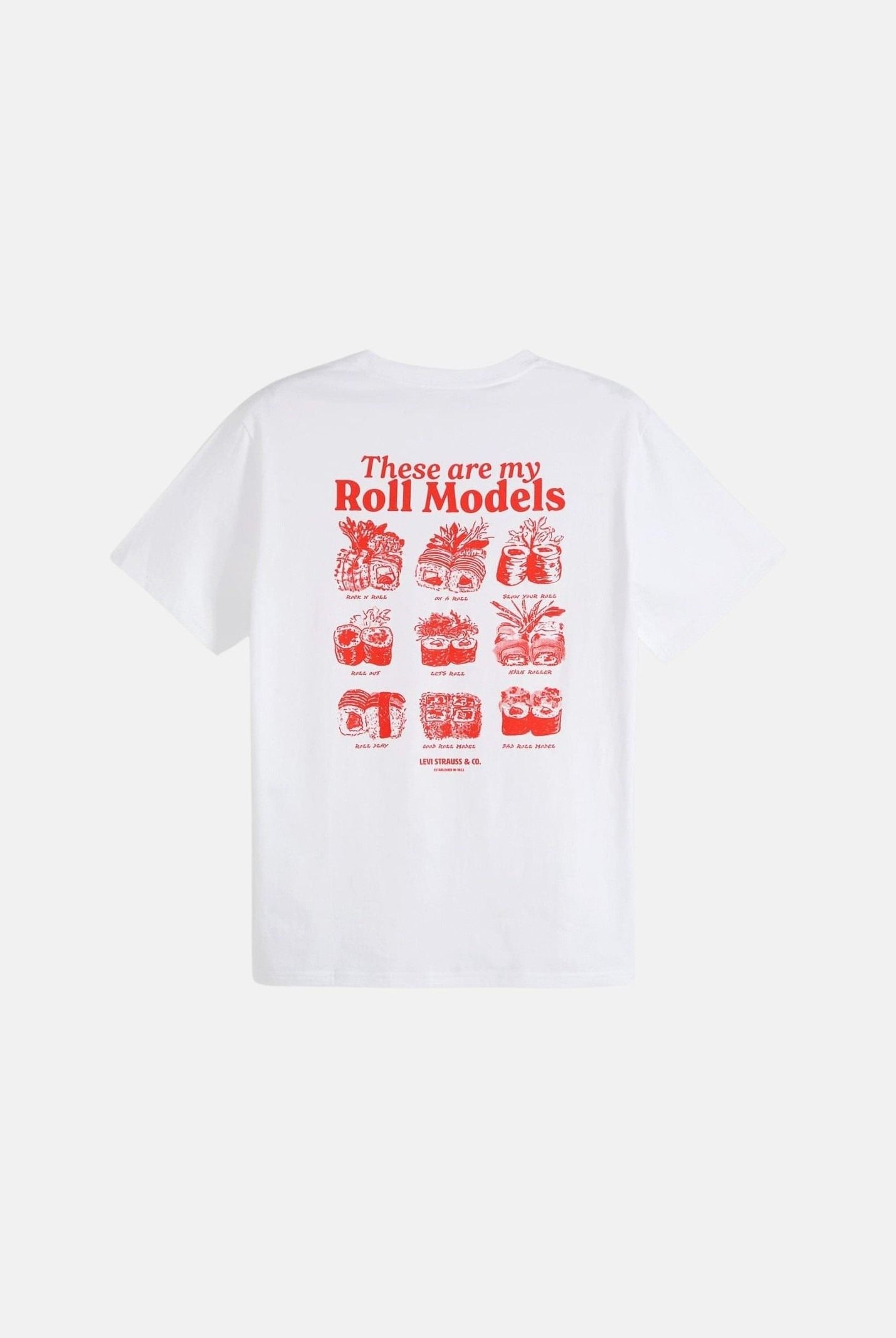 LEVI'S® T-shirt GRAPHIC TEE ROLL MODELS bianca da uomo con grafiche stampate. 16143-2625 . LEVI'S®