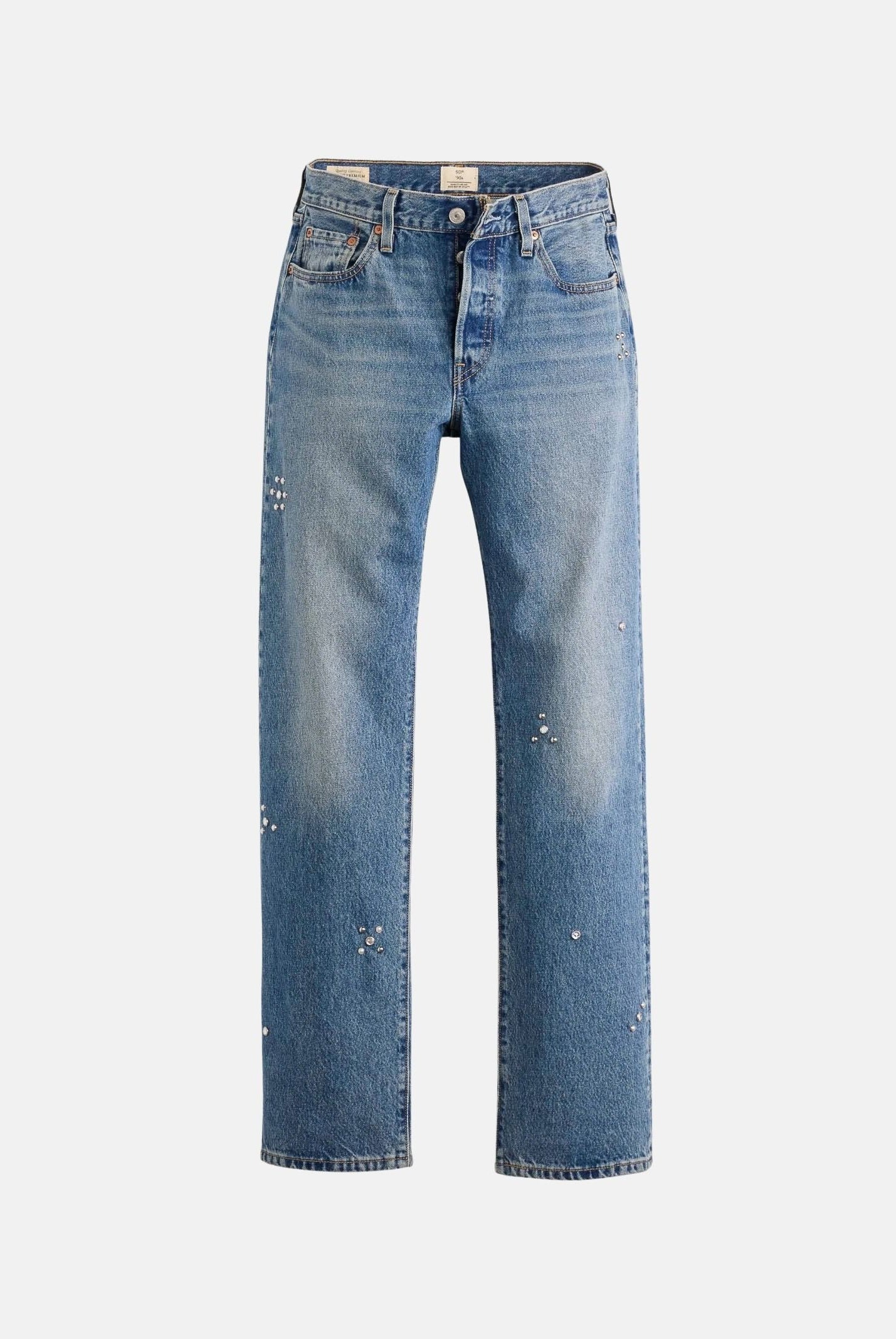 LEVI'S Jeans 501® '90S Med Indigo blu da donna con lavaggio medio, effetto vissuto A1959-0146 . LEVI'S®