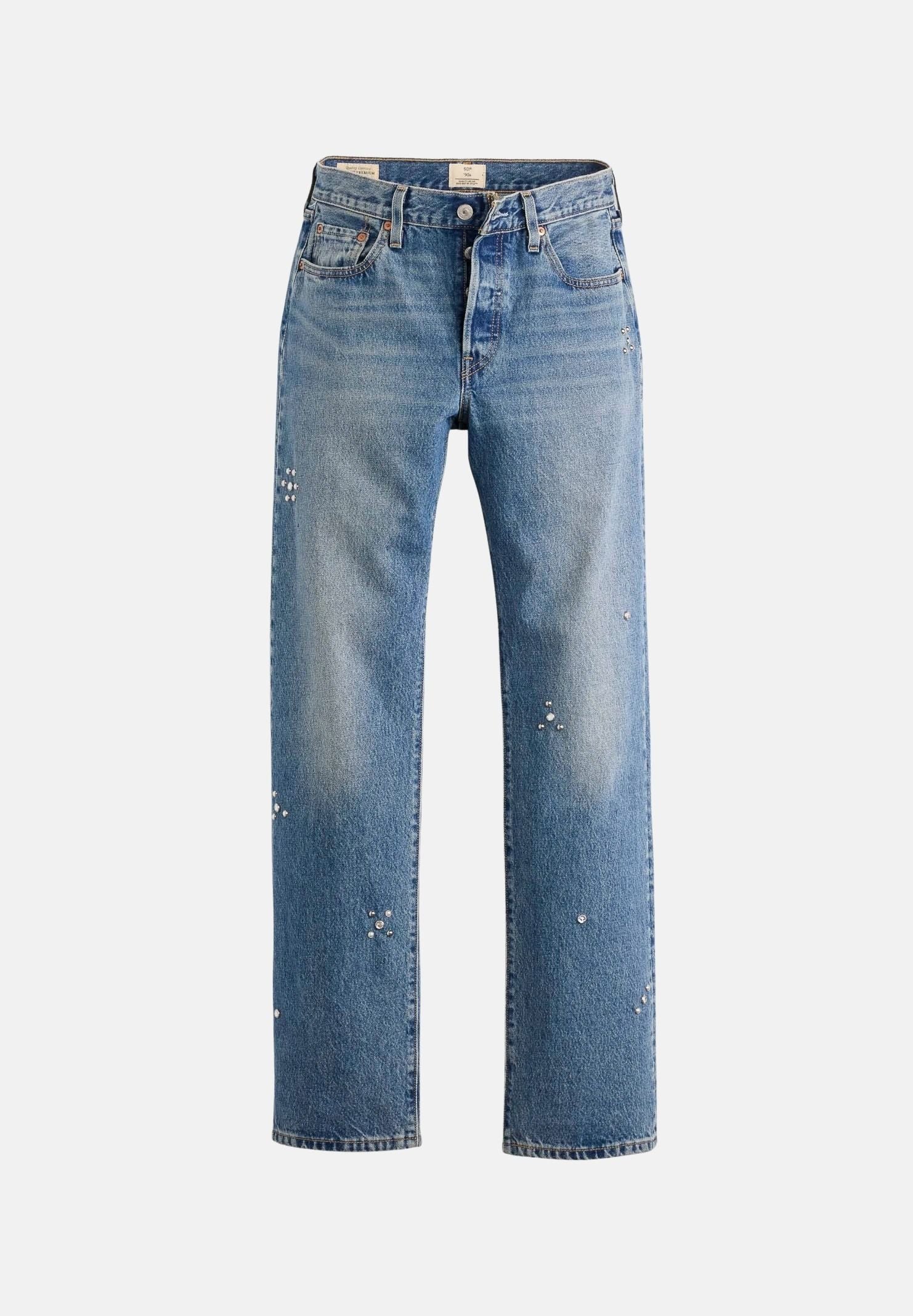 LEVI'S Jeans 501® '90S Med Indigo blu da donna con lavaggio medio, effetto vissuto A1959-0146 . LEVI'S®