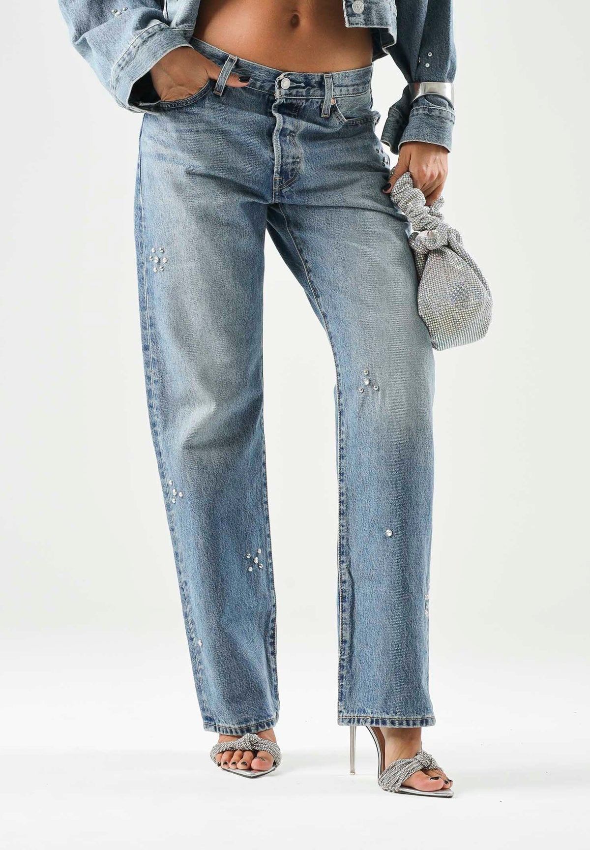 LEVI'S Jeans 501® '90S Med Indigo blu da donna con lavaggio medio, effetto vissuto A1959-0146 . LEVI'S®