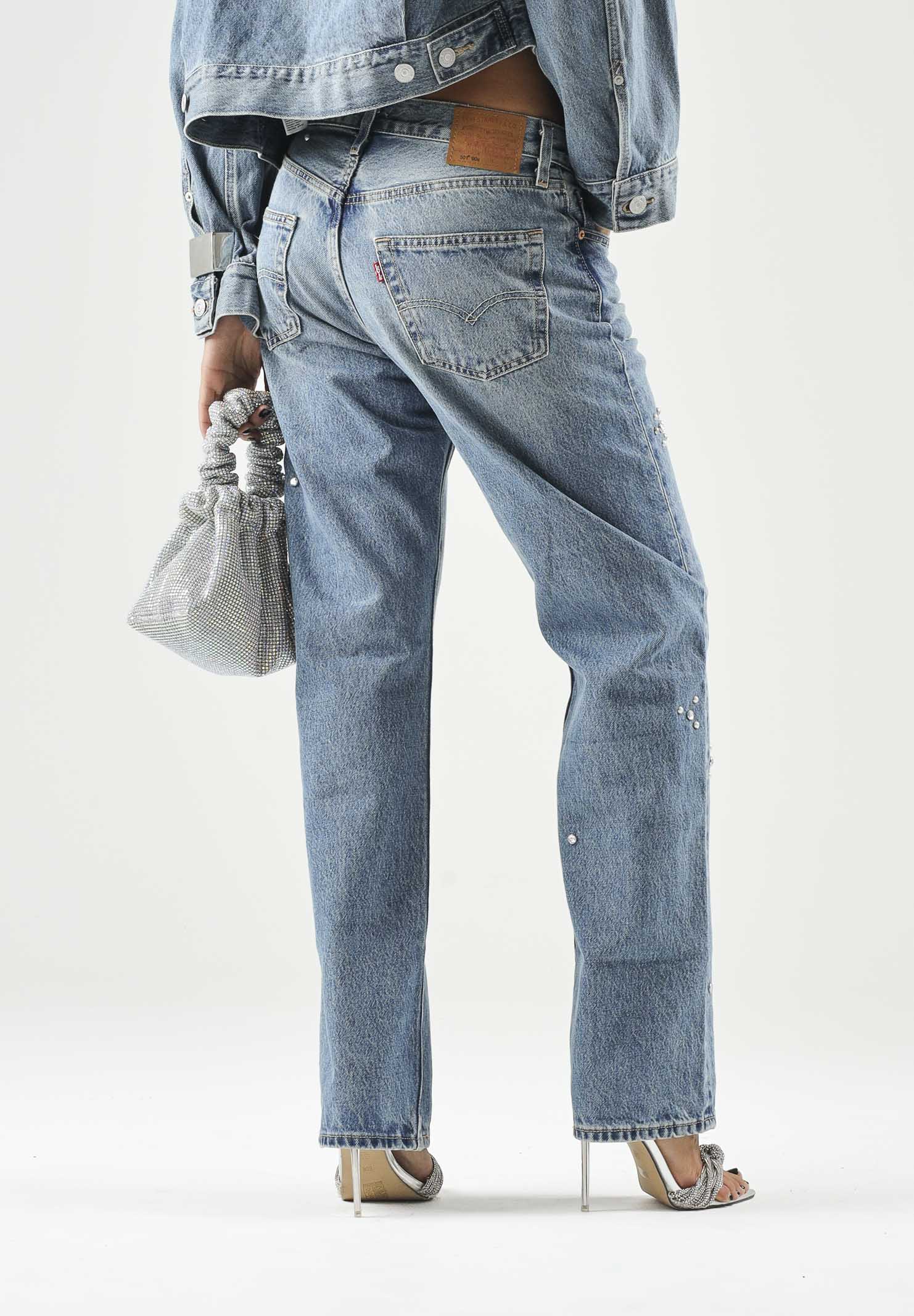 LEVI'S Jeans 501® '90S Med Indigo blu da donna con lavaggio medio, effetto vissuto A1959-0146 . LEVI'S®