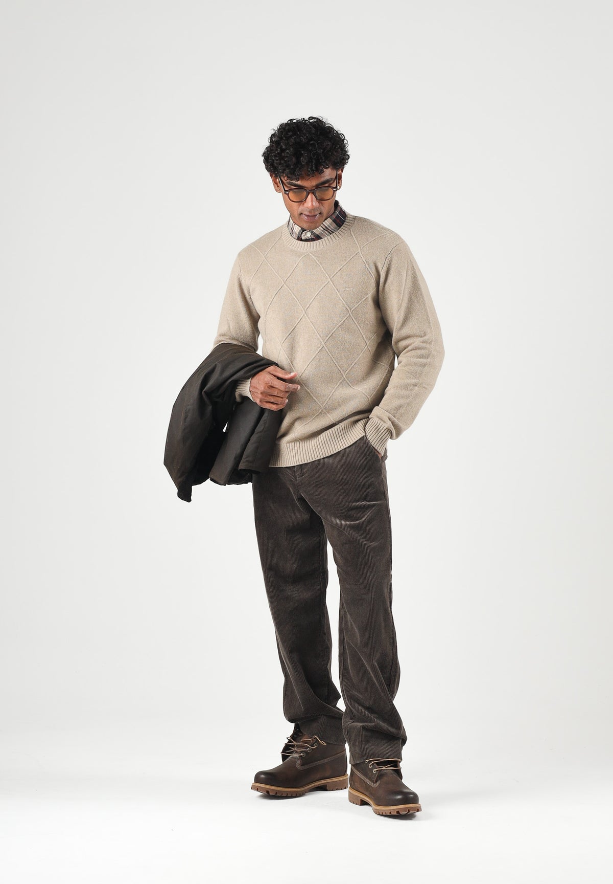 LEVI'S® Maglione girocollo DIAMOND LATICE VINTAGE khaki neutral beige da uomo A4320-0035 . LEVI'S®