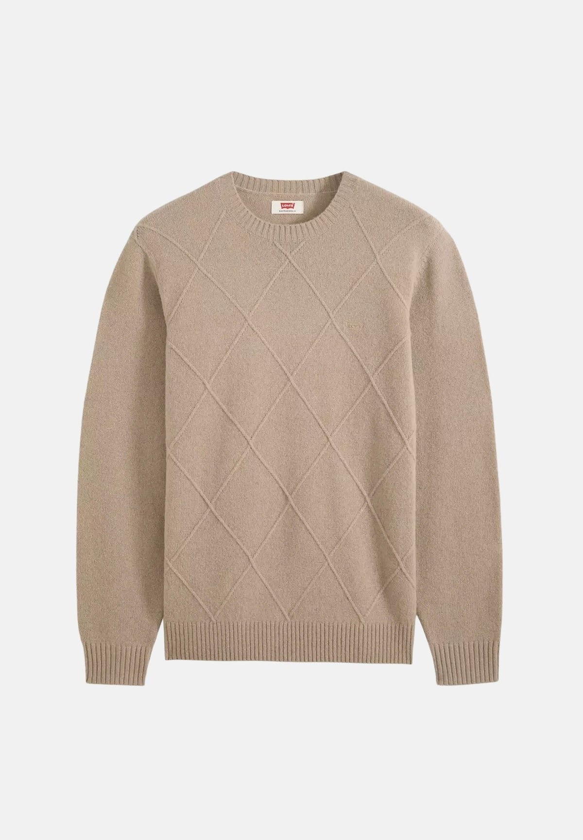 LEVI'S® Maglione girocollo DIAMOND LATICE VINTAGE khaki neutral beige da uomo A4320-0035 . LEVI'S®