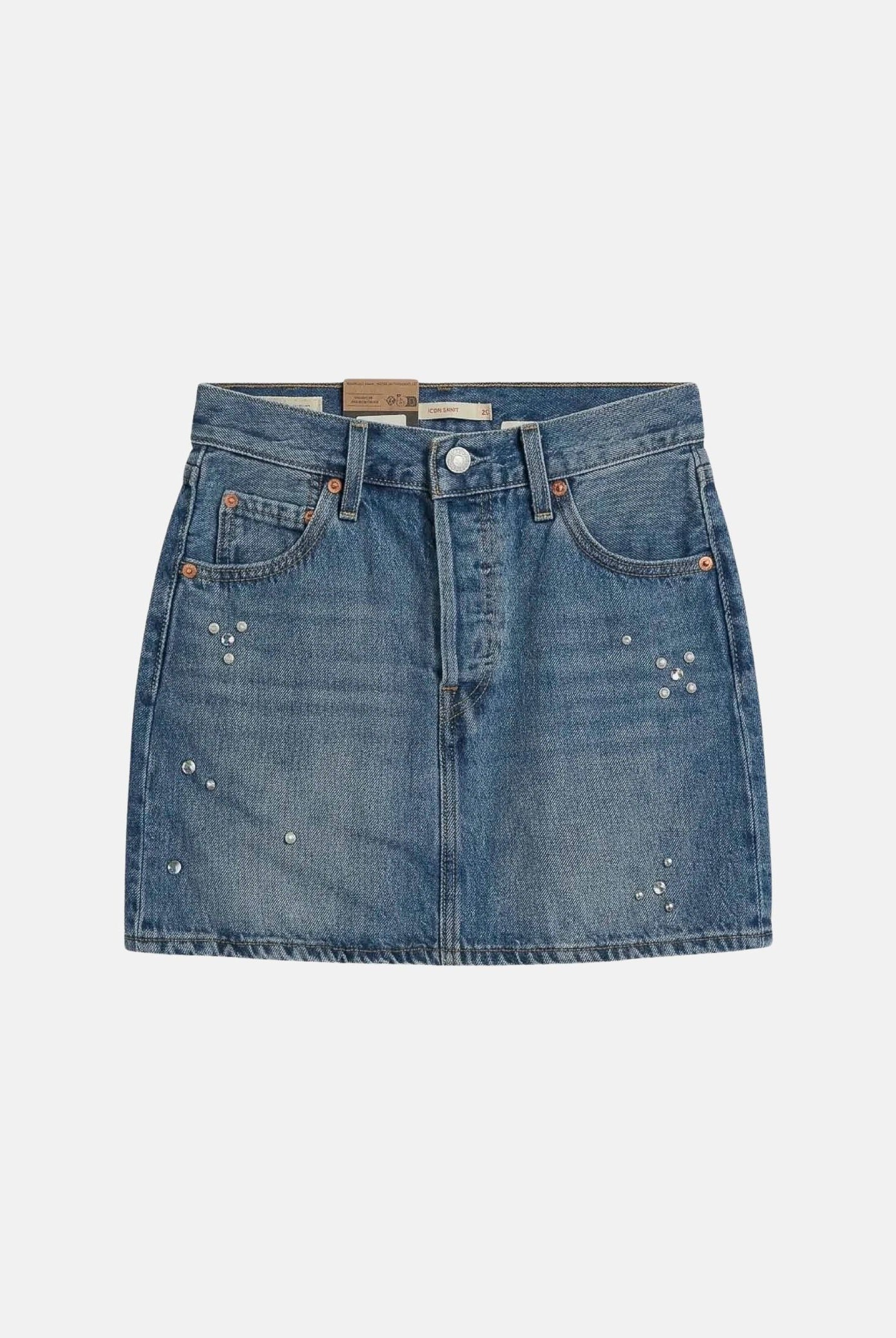 LEVI'S® Gonna ICON SKIRT Med Indigo, blu denim, da donna con applicazioni luminose A4694-0101 . LEVI'S®