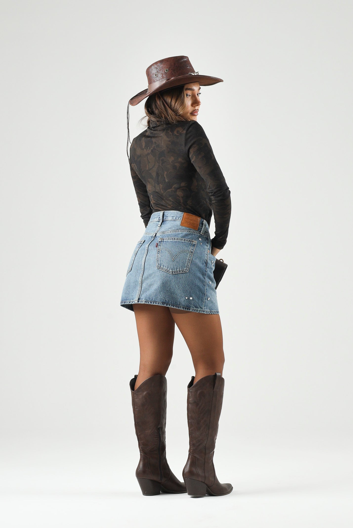LEVI'S® Gonna ICON SKIRT Med Indigo, blu denim, da donna con applicazioni luminose A4694-0101 . LEVI'S®