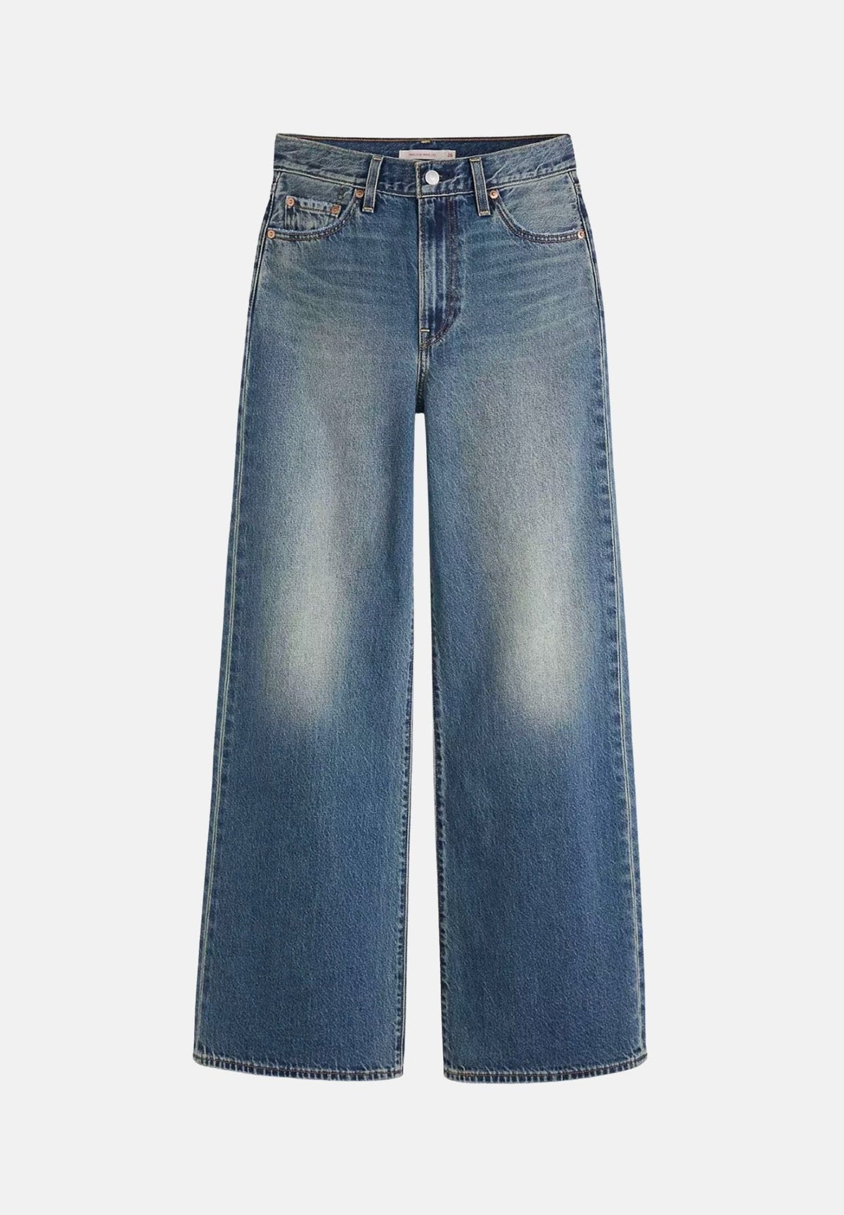 LEVI'S Jeans RIBCAGE WIDE-LEG indaco blu da donna con lavaggio sfumato ed effetto vissuto A6081-0094 . LEVI'S®