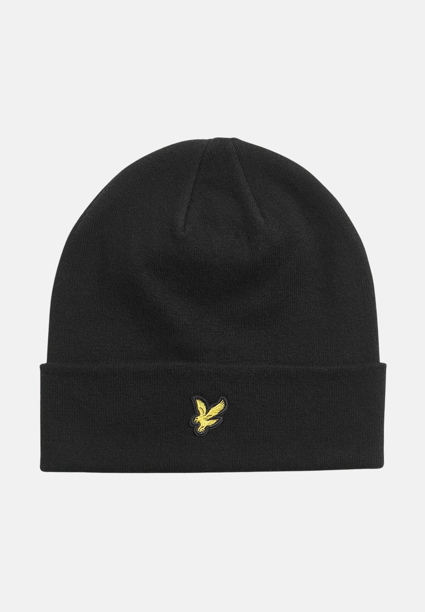 LYLE&SCOTT berretto nero per uomo in maglia con logo HE2313A Z865 LYLE & SCOTT