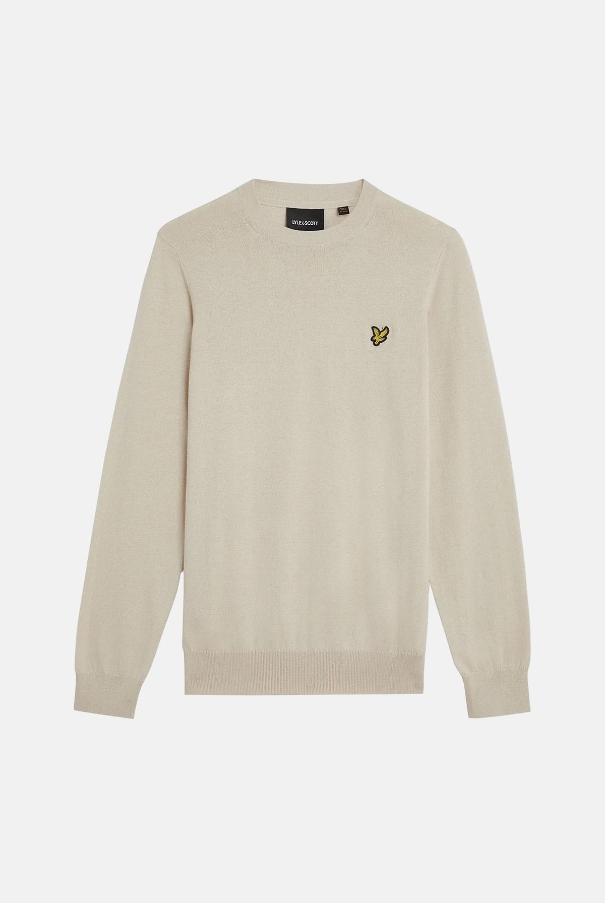 LYLE & SCOTT Maglioncino girocollo beige da uomo con mini logo KN2110VC W870 LYLE & SCOTT