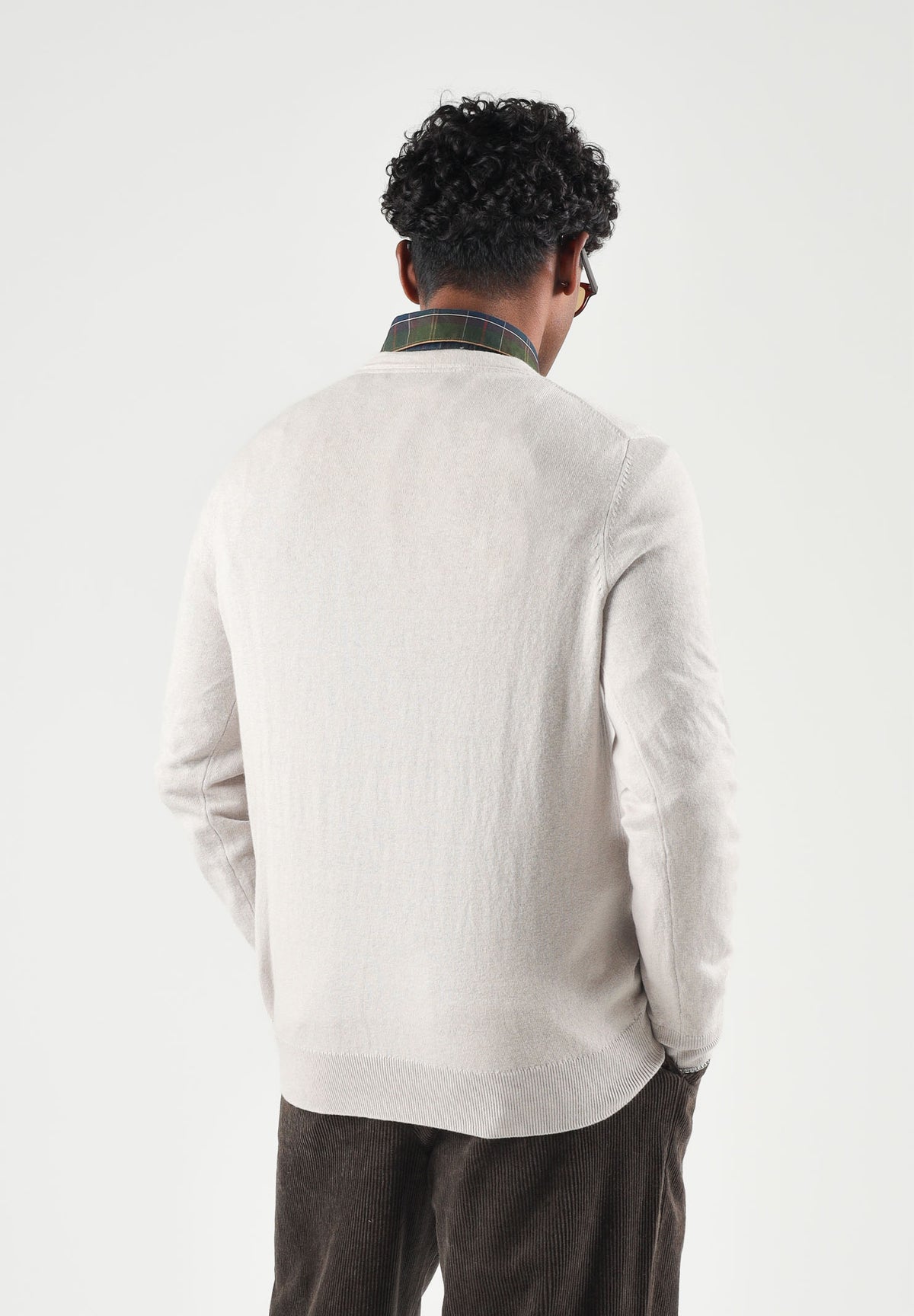 LYLE & SCOTT Maglioncino girocollo beige da uomo con mini logo KN2110VC W870 LYLE & SCOTT