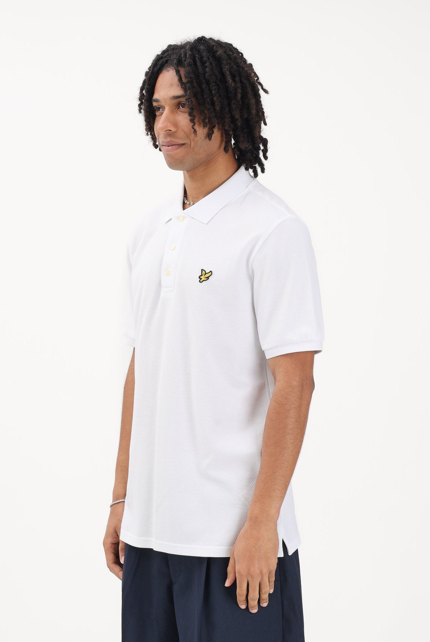 LYLE & SCOTT Polo a manica corta bianca da uomo realizzata in cotone piqué SP2400V 626 LYLE & SCOTT