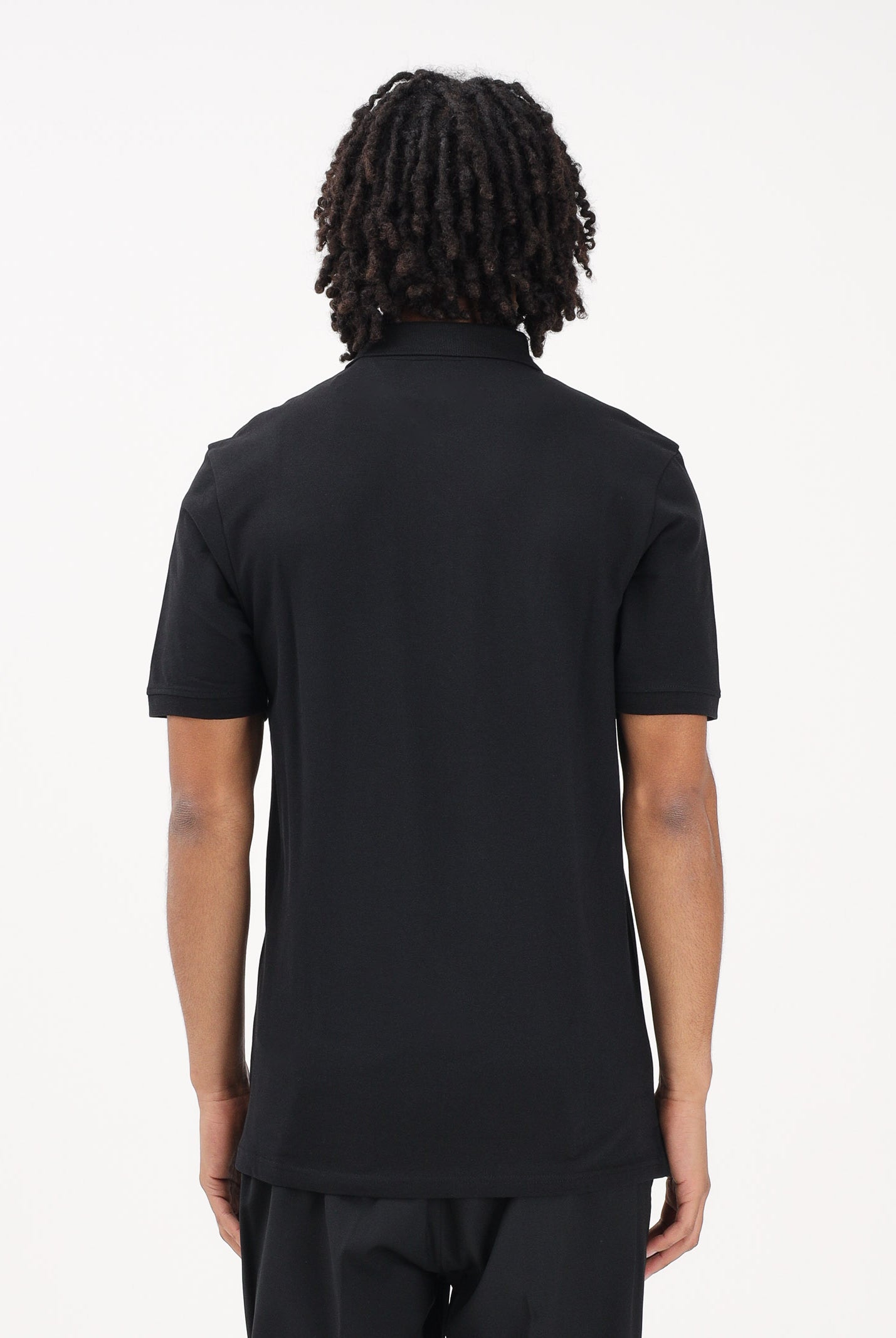 LYLE & SCOTT Polo a manica corta nera da uomo con patch logo golden eagle SP400VOG Z865 LYLE & SCOTT