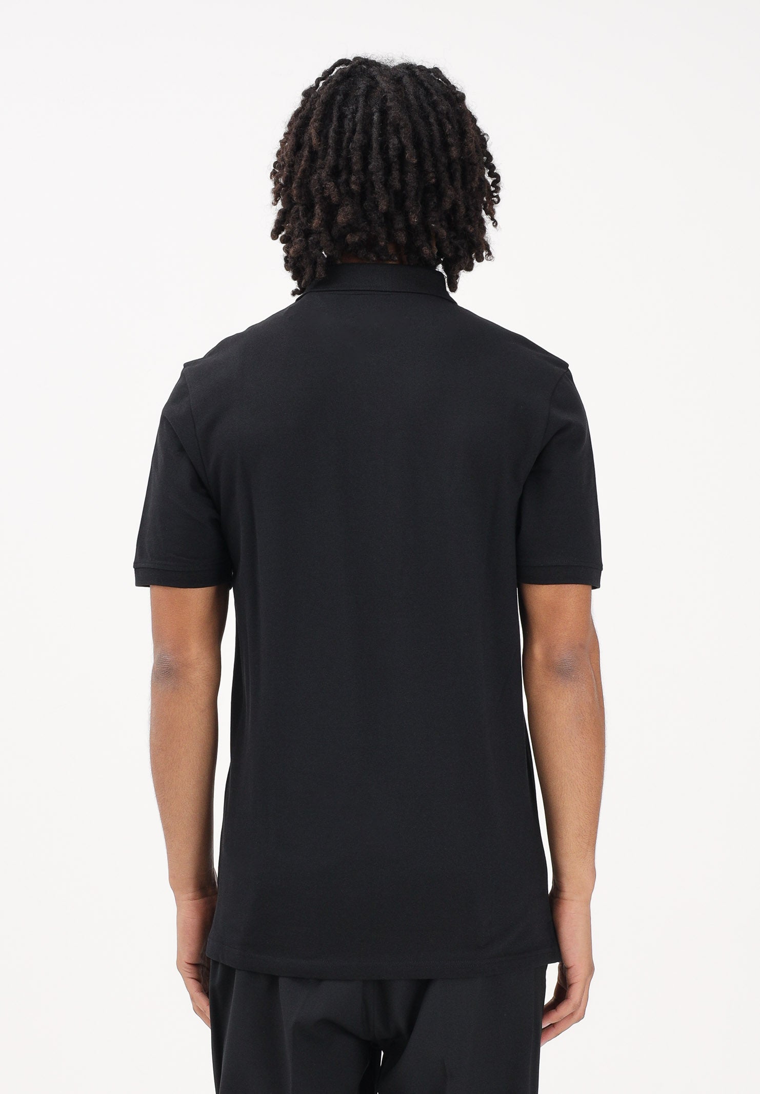 LYLE & SCOTT Polo a manica corta nera da uomo con patch logo golden eagle SP400VOG Z865 LYLE & SCOTT