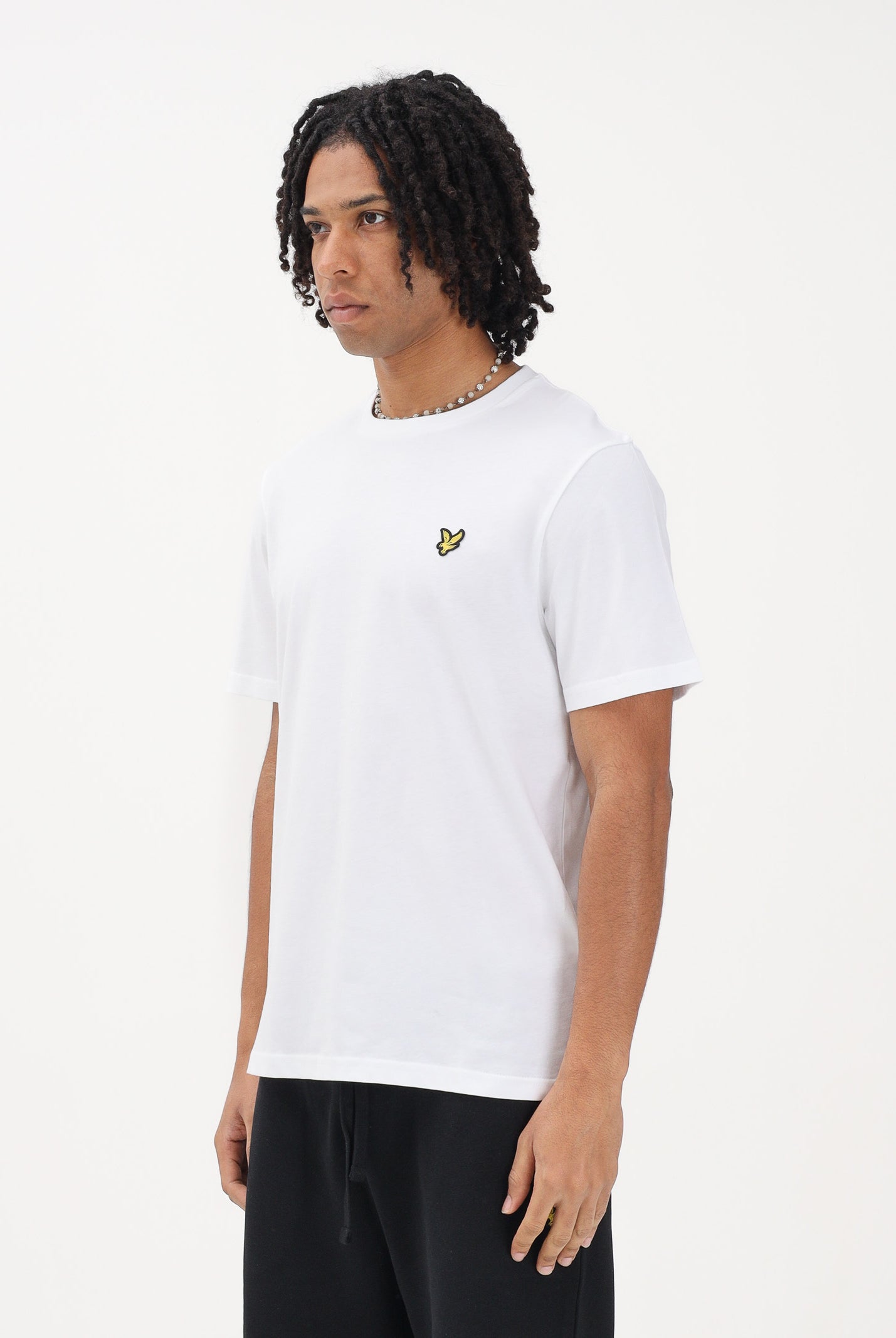 LYLE & SCOTT T-shirt a manica corta bianca da uomo con patch logo TS400VOG 626 LYLE & SCOTT