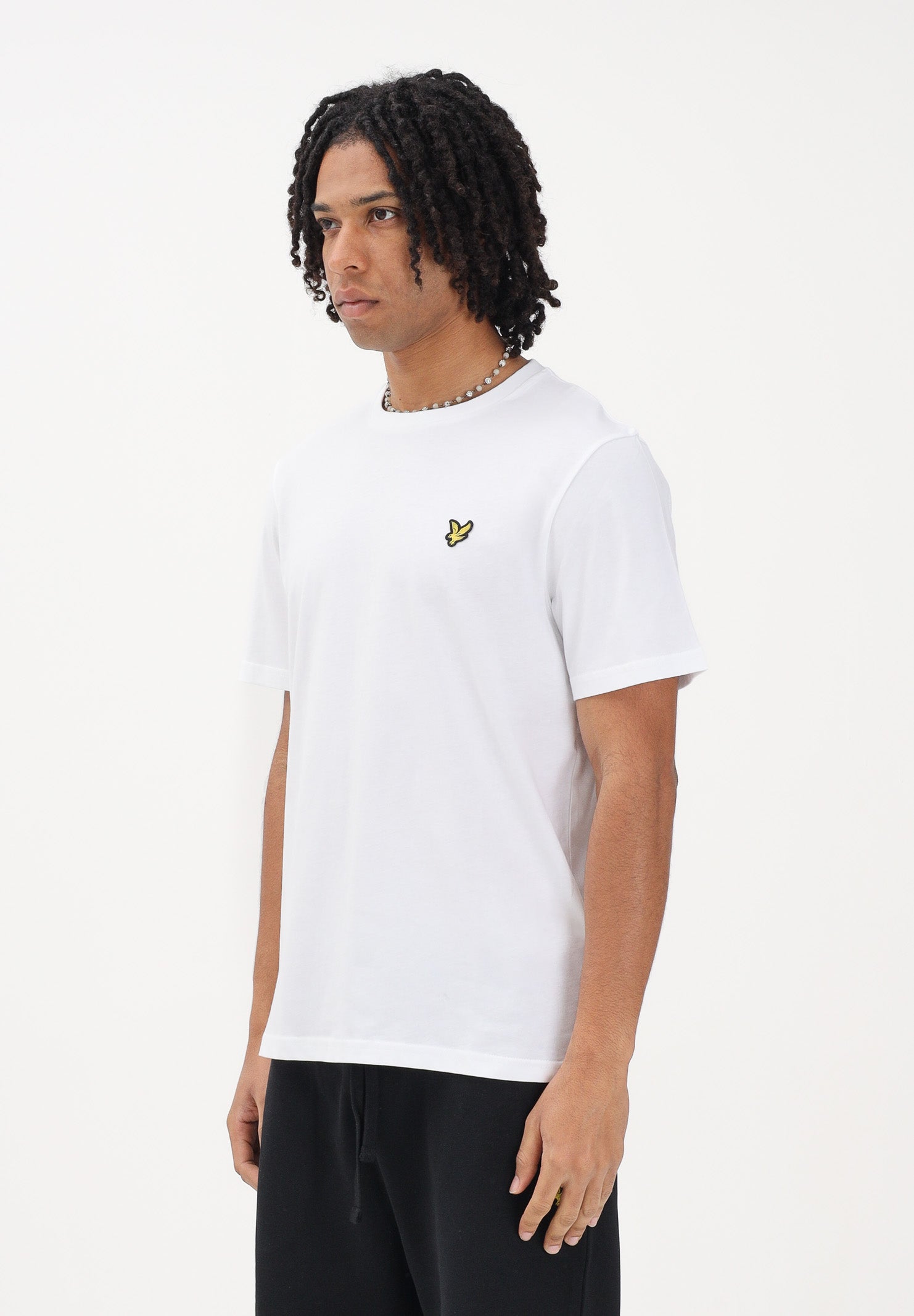 LYLE & SCOTT T-shirt a manica corta bianca da uomo con patch logo TS400VOG 626 LYLE & SCOTT