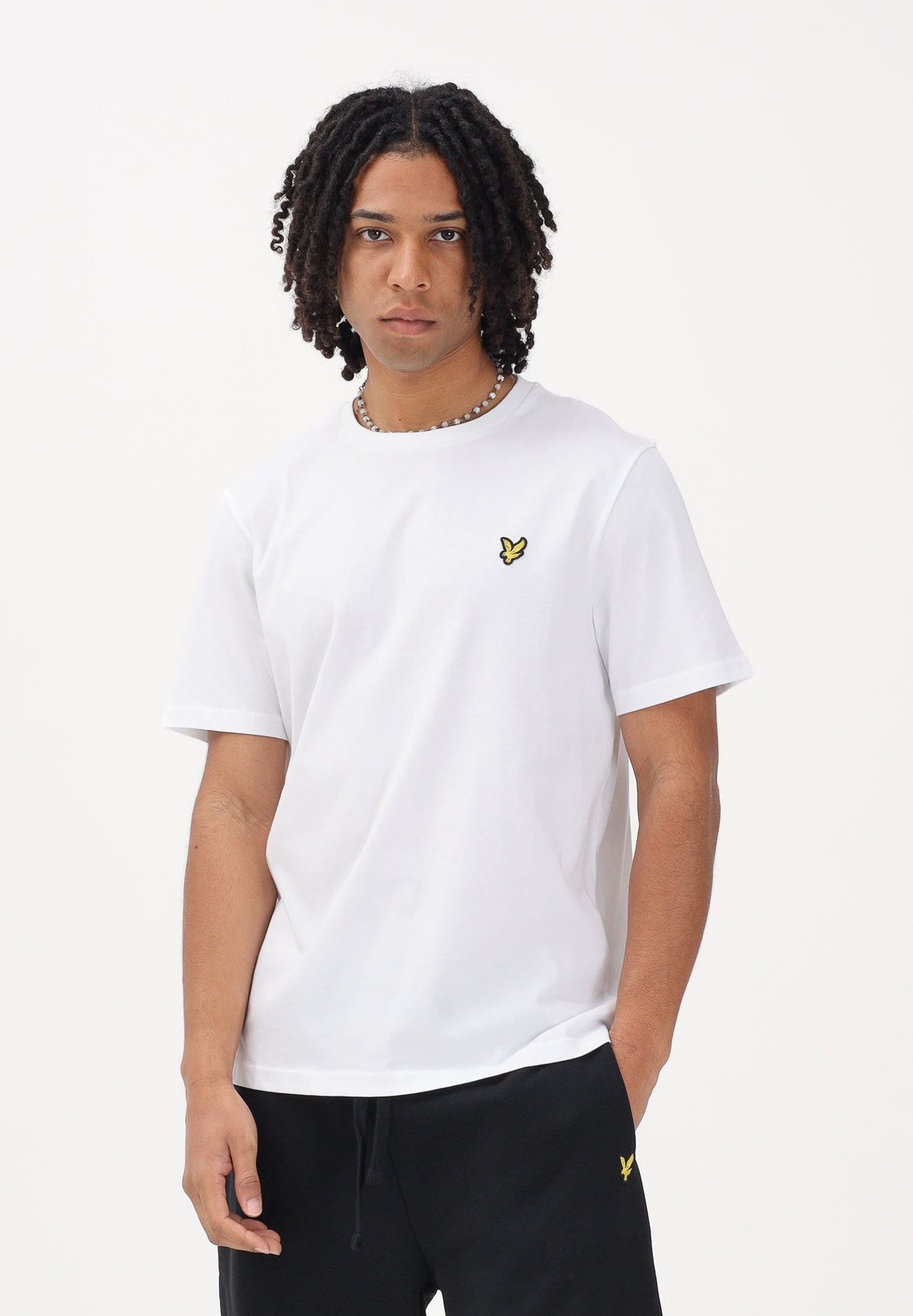 LYLE & SCOTT T-shirt a manica corta bianca da uomo con patch logo TS400VOG 626 LYLE & SCOTT