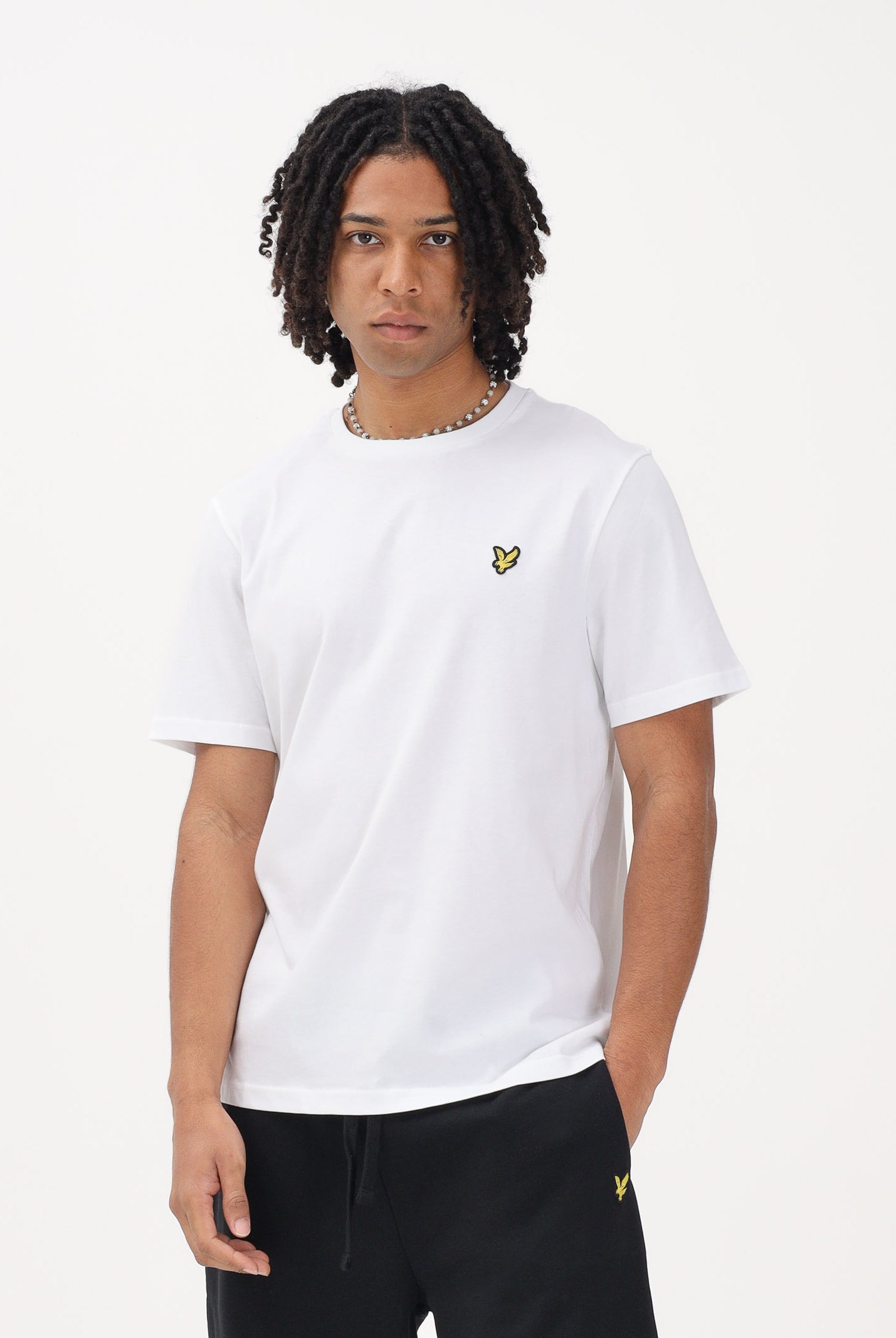 LYLE & SCOTT T-shirt a manica corta bianca da uomo con patch logo TS400VOG 626 LYLE & SCOTT