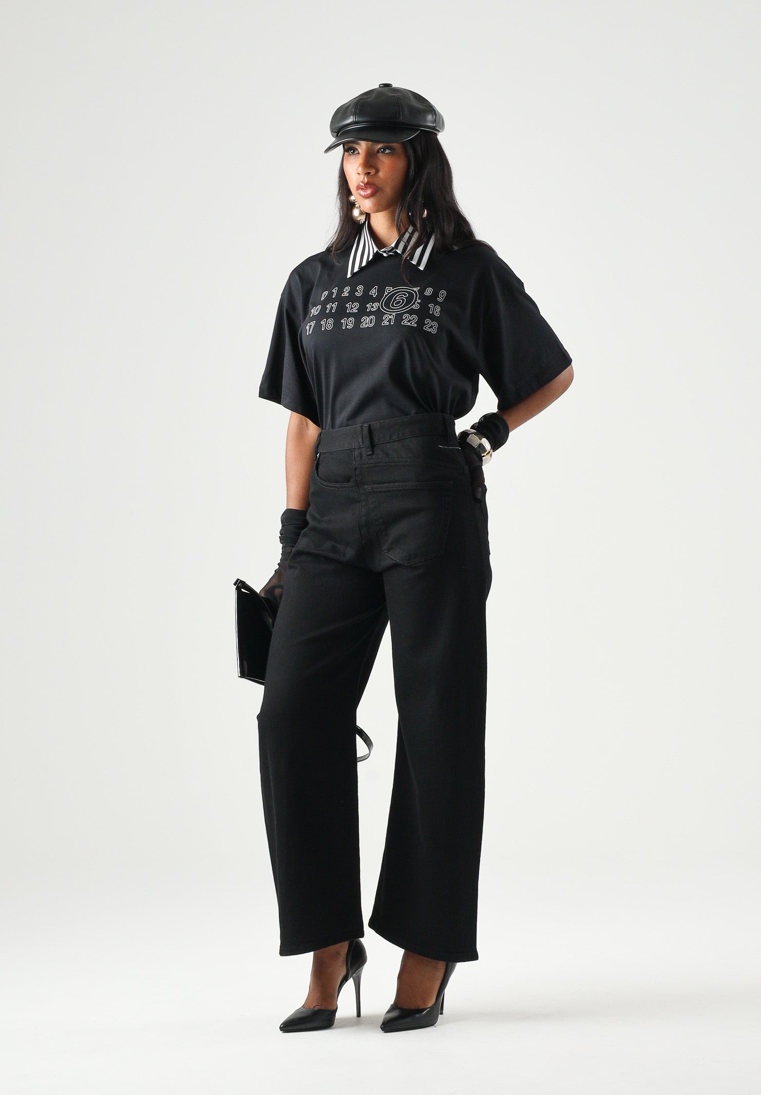MM6 MAISON MARGIELA Jeans in denim nero per donna, ragazzi e bambini con taglio dritto M60969MM09E M6900 MAISON MARGIELA