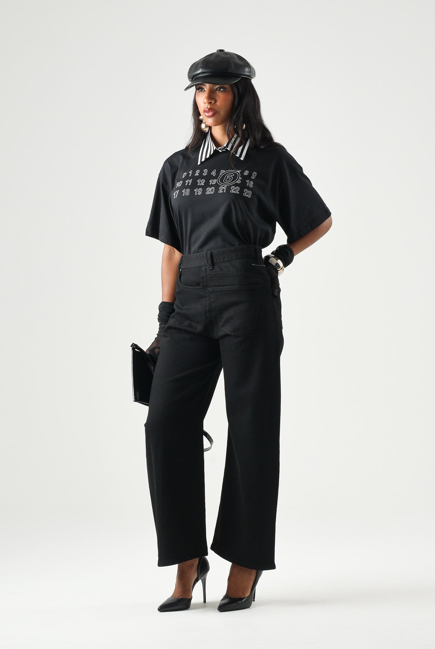 MM6 MAISON MARGIELA Jeans in denim nero per donna, ragazzi e bambini con taglio dritto M60969MM09E M6900 MAISON MARGIELA
