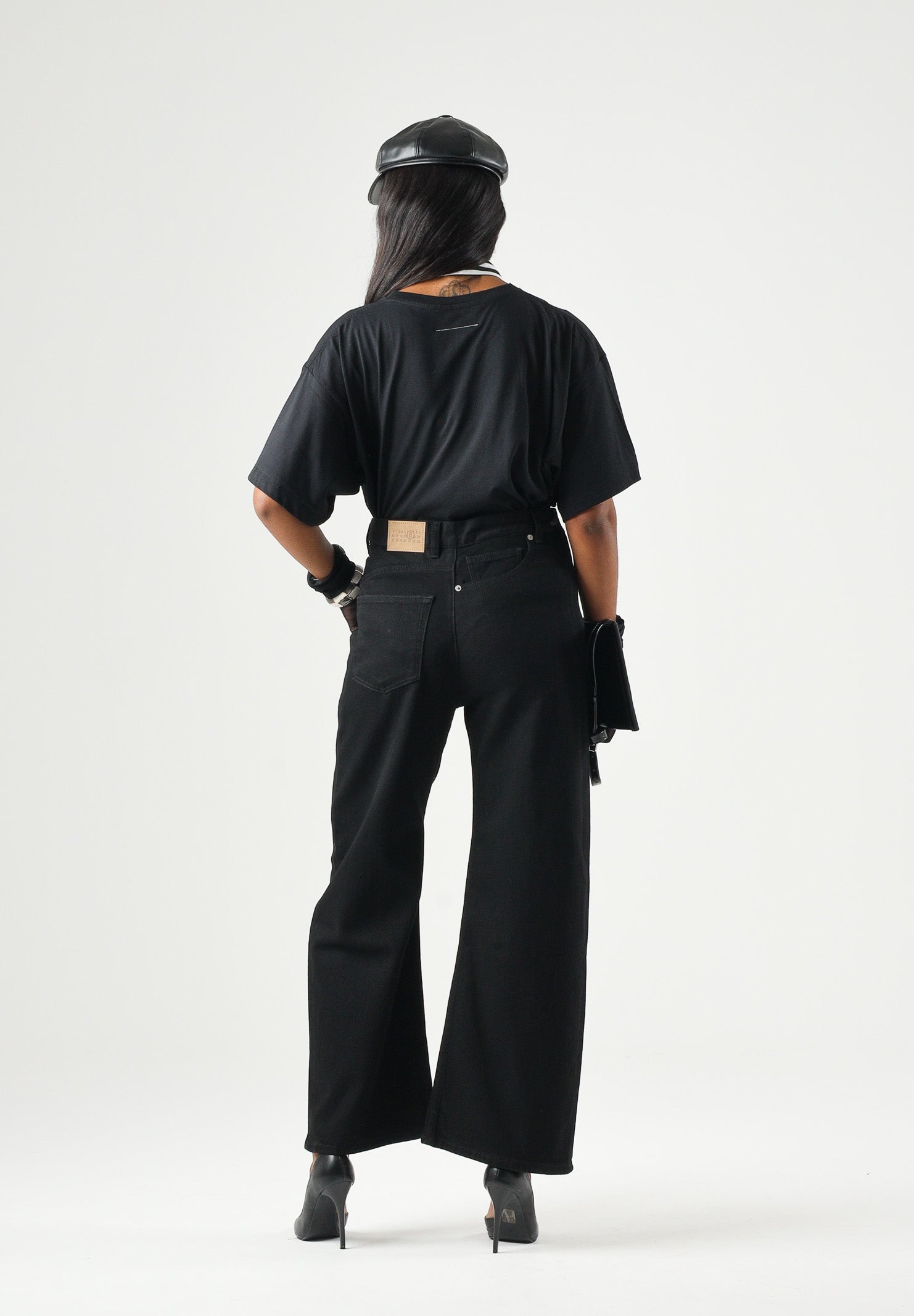 MM6 MAISON MARGIELA Jeans in denim nero per donna, ragazzi e bambini con taglio dritto M60969MM09E M6900 MAISON MARGIELA