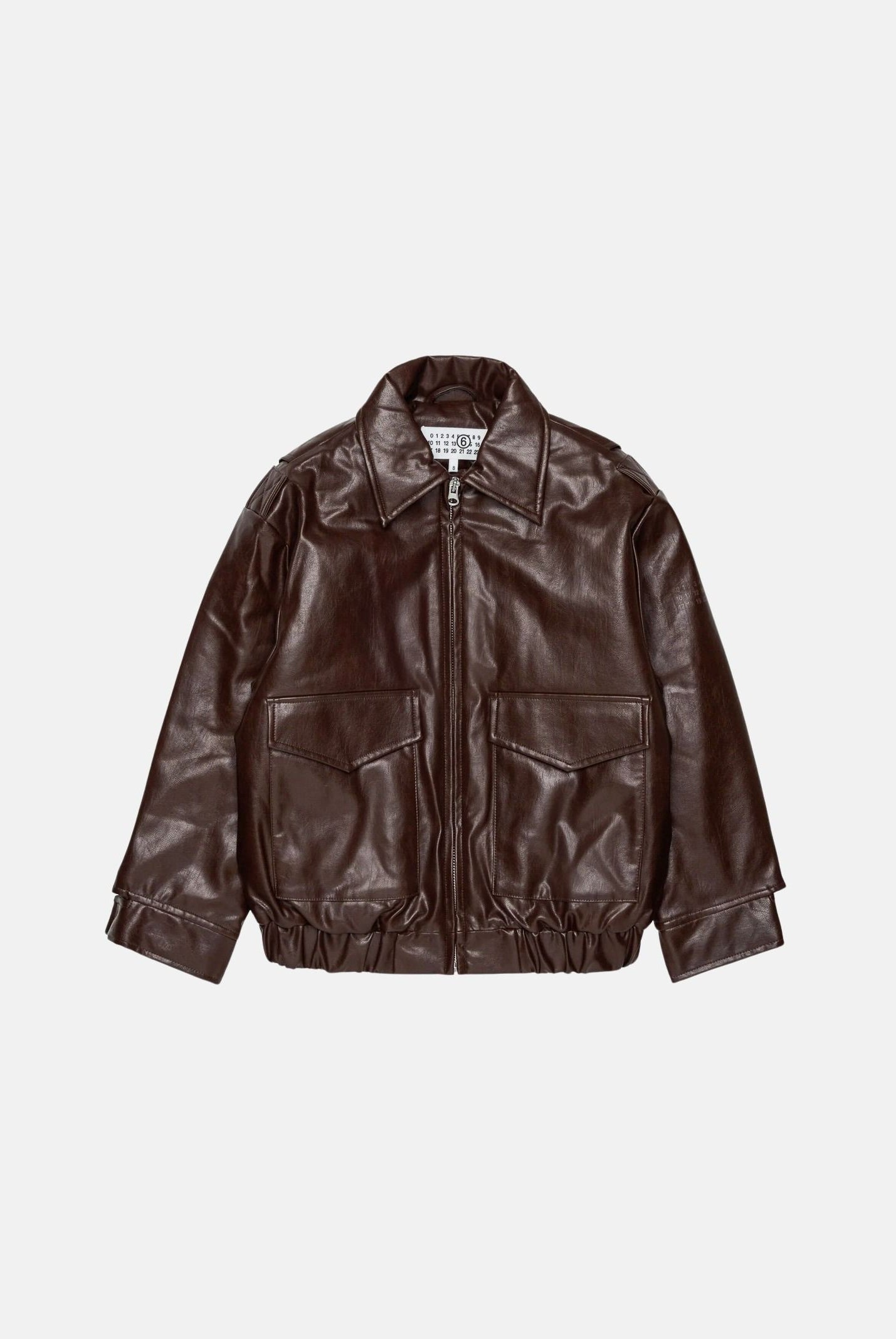 MM6 MAISON MARGIELA Giubbotto BIKER effetto pelle seal brown, marrone scuro per donna, ragazzi e bambini <BR/> M61045MM08L M6713 MAISON MARGIELA