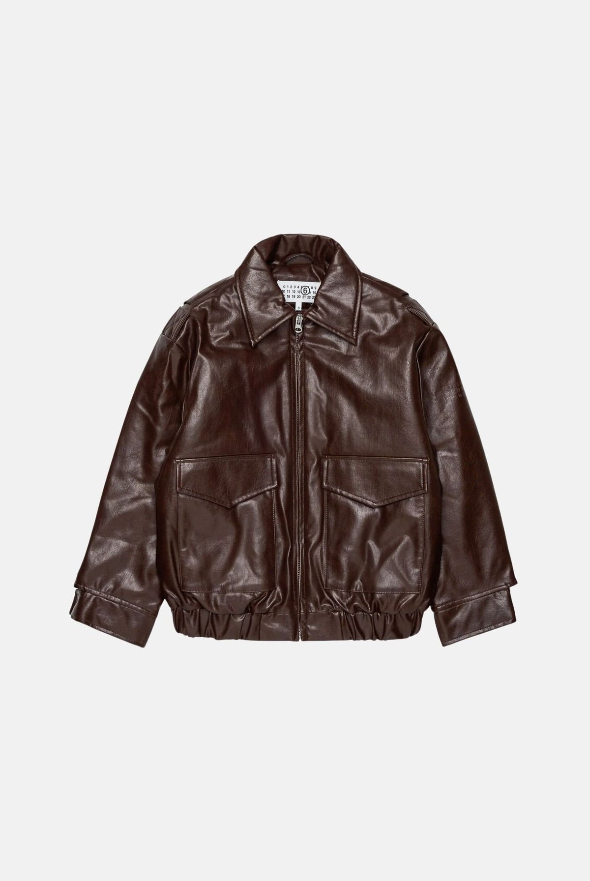 MM6 MAISON MARGIELA bomber BIKER effetto eco- pelle seal brown, marrone scuro per donna, ragazzi e bambini <BR/> M61045MM08L M6713 MAISON MARGIELA