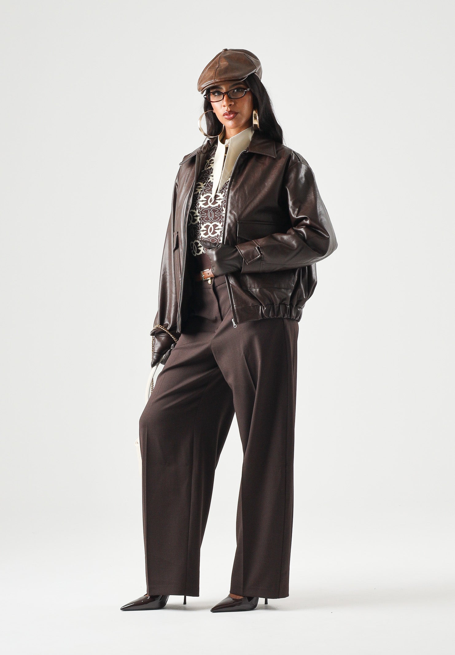 MM6 MAISON MARGIELA Giubbotto BIKER effetto pelle seal brown, marrone scuro per donna, ragazzi e bambini <BR/> M61045MM08L M6713 MAISON MARGIELA