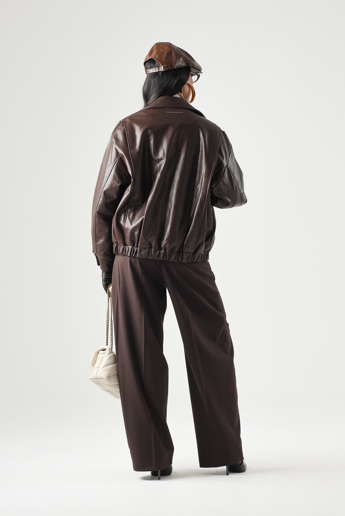 MM6 MAISON MARGIELA Giubbotto BIKER effetto pelle seal brown, marrone scuro per donna, ragazzi e bambini <BR/> M61045MM08L M6713 MAISON MARGIELA