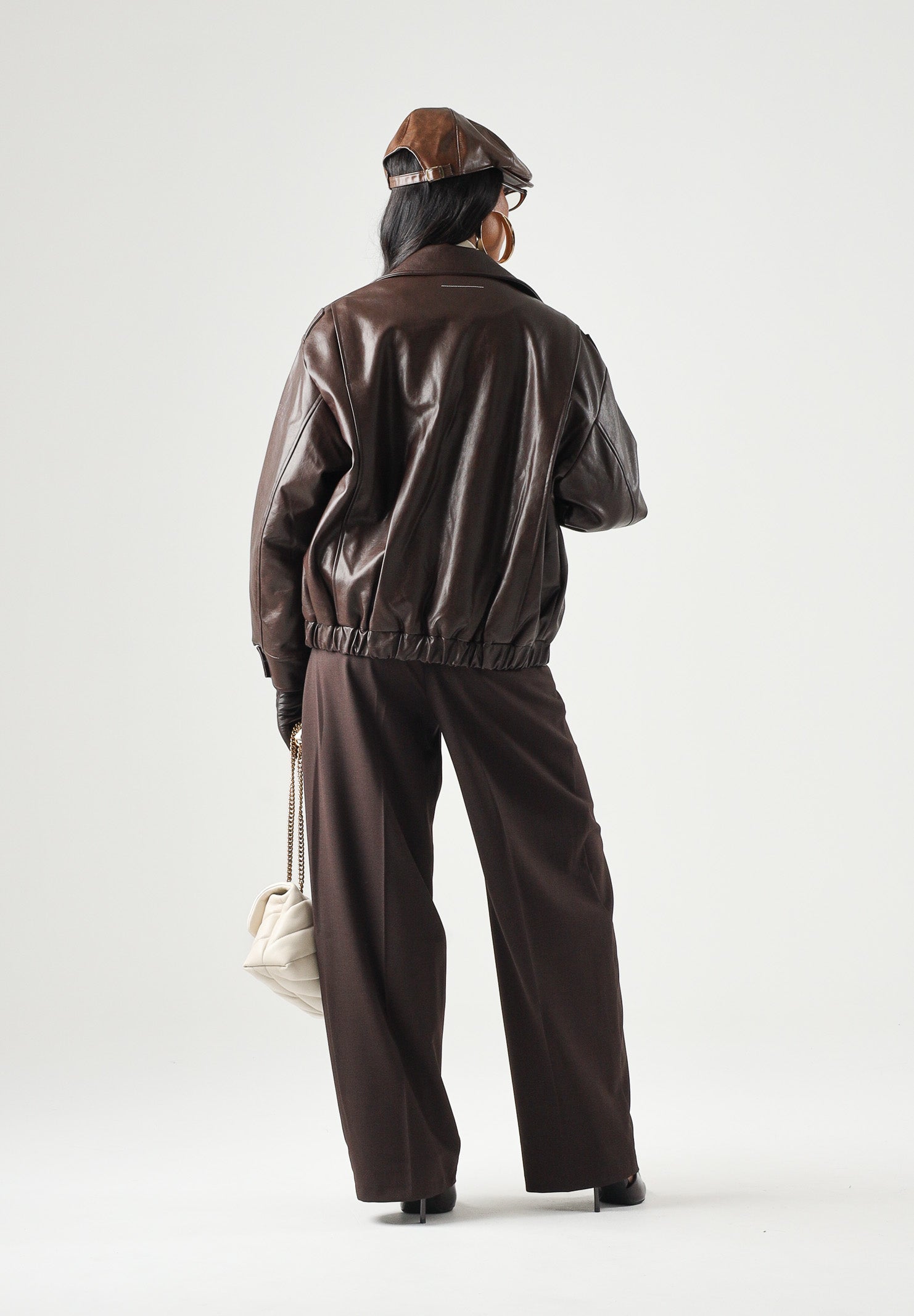 MM6 MAISON MARGIELA Giubbotto BIKER effetto pelle seal brown, marrone scuro per donna, ragazzi e bambini <BR/> M61045MM08L M6713 MAISON MARGIELA