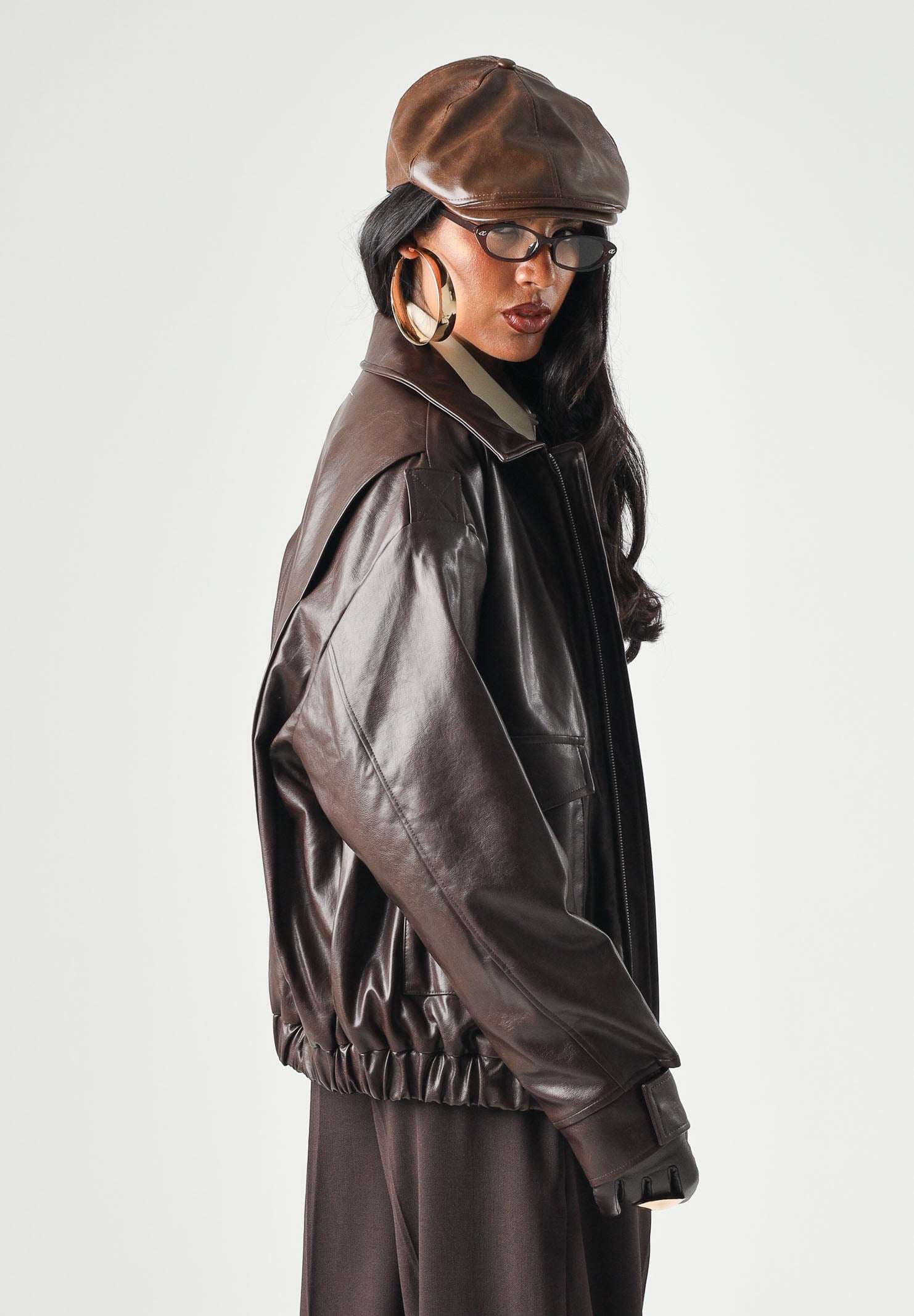 MM6 MAISON MARGIELA Giubbotto BIKER effetto pelle seal brown, marrone scuro per donna, ragazzi e bambini <BR/> M61045MM08L M6713 MAISON MARGIELA
