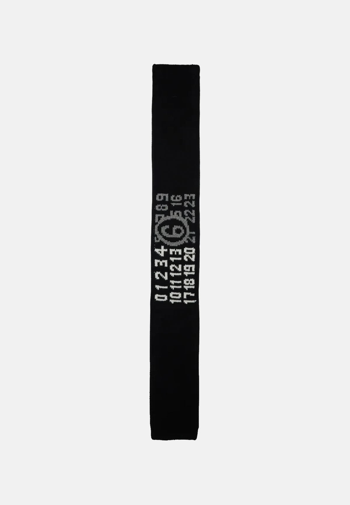 MAISON MARGIELA Sciarpa di lana nera per donna, ragazza e bambina in calda maglia con stampa grafica numerica. M61052MM08V M6900 MAISON MARGIELA