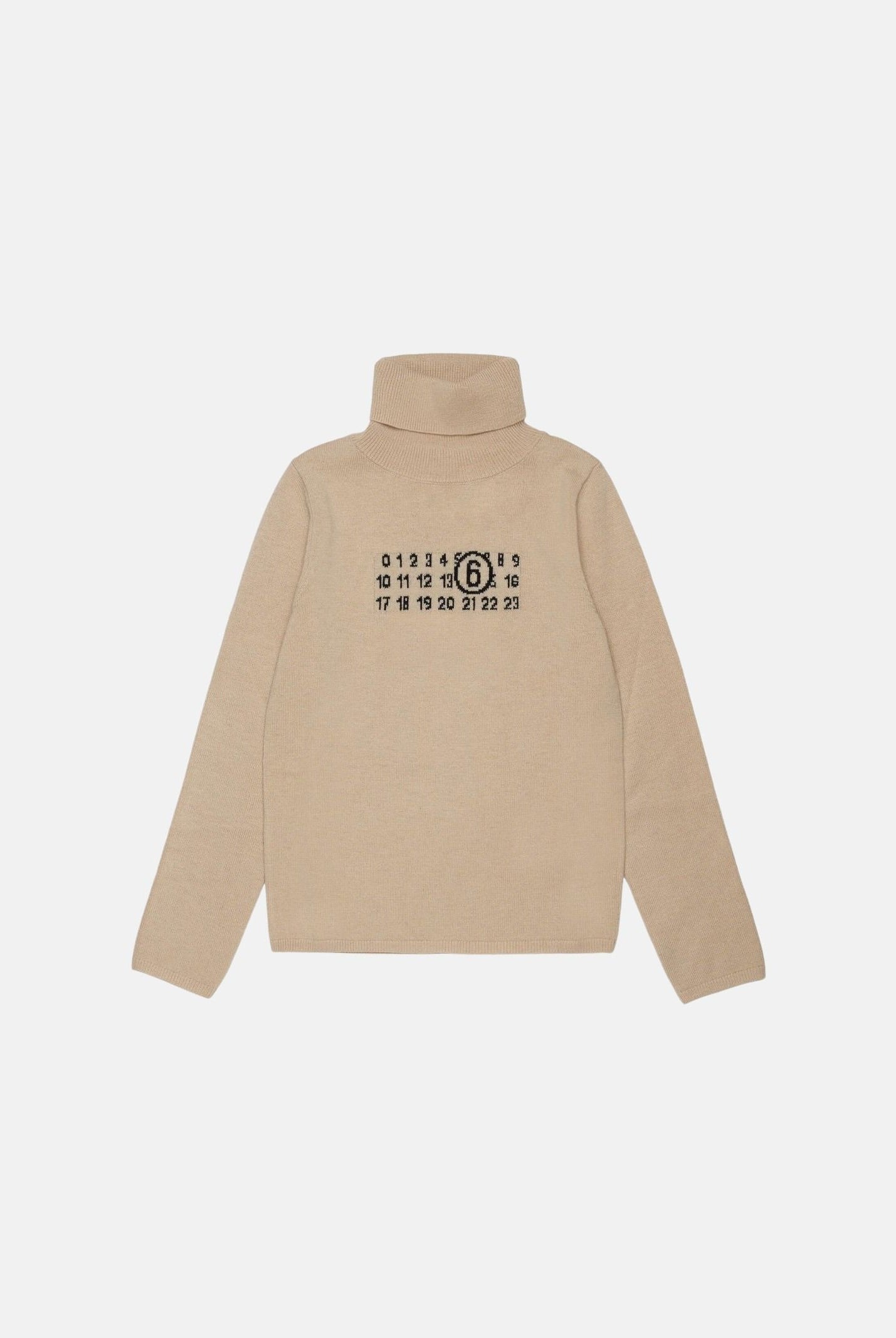 MM6 MAISON MARGIELA Dolcevita in misto lana beige per donna, ragazzi e bambinicon logo frontale M61064MM06Q M6712 MAISON MARGIELA
