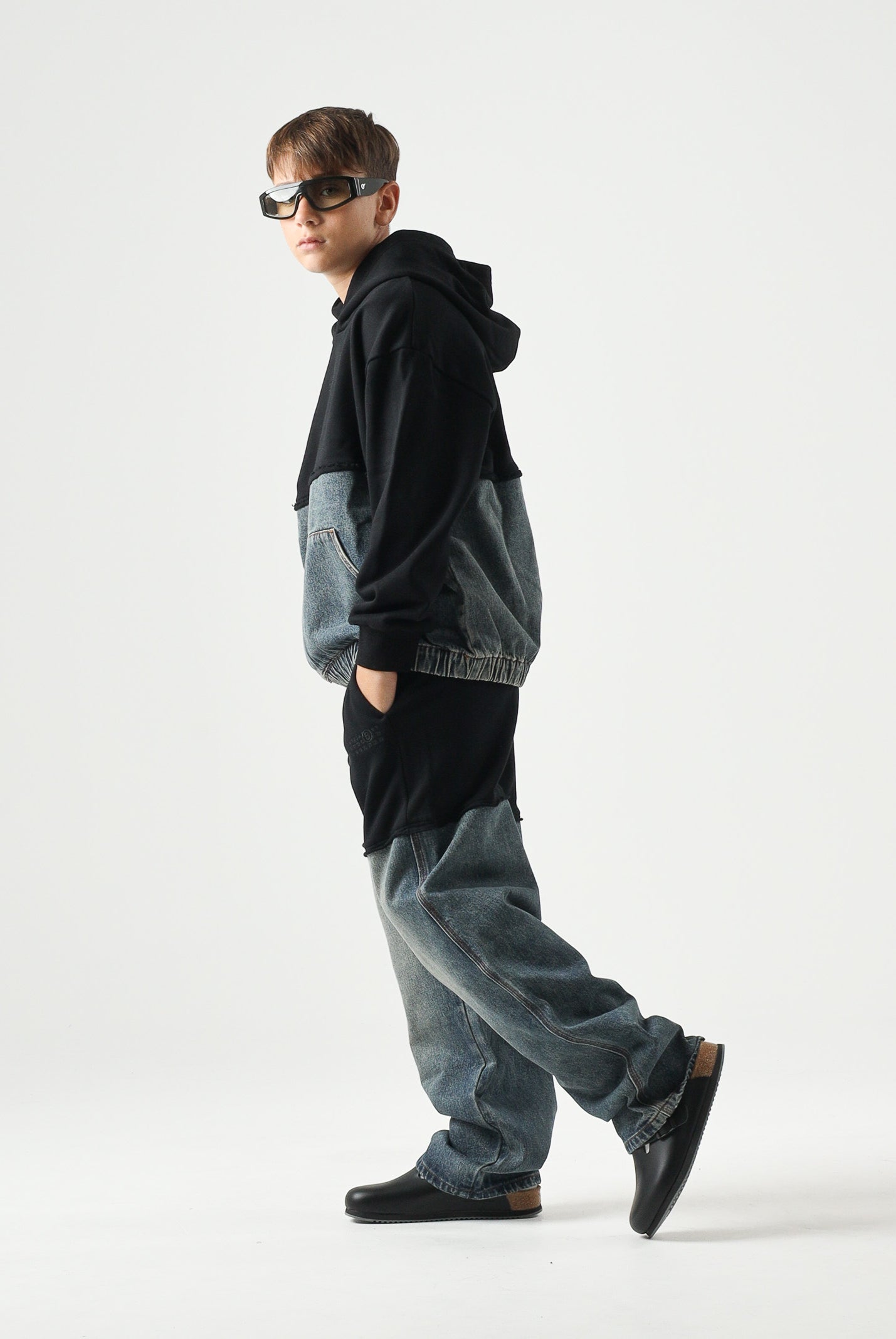 MM6 MAISON MARGIEL Jeans PANTS IBRID denim-nero per donna, ragazzi e bambini M61084MM09G M6C08 MAISON MARGIELA