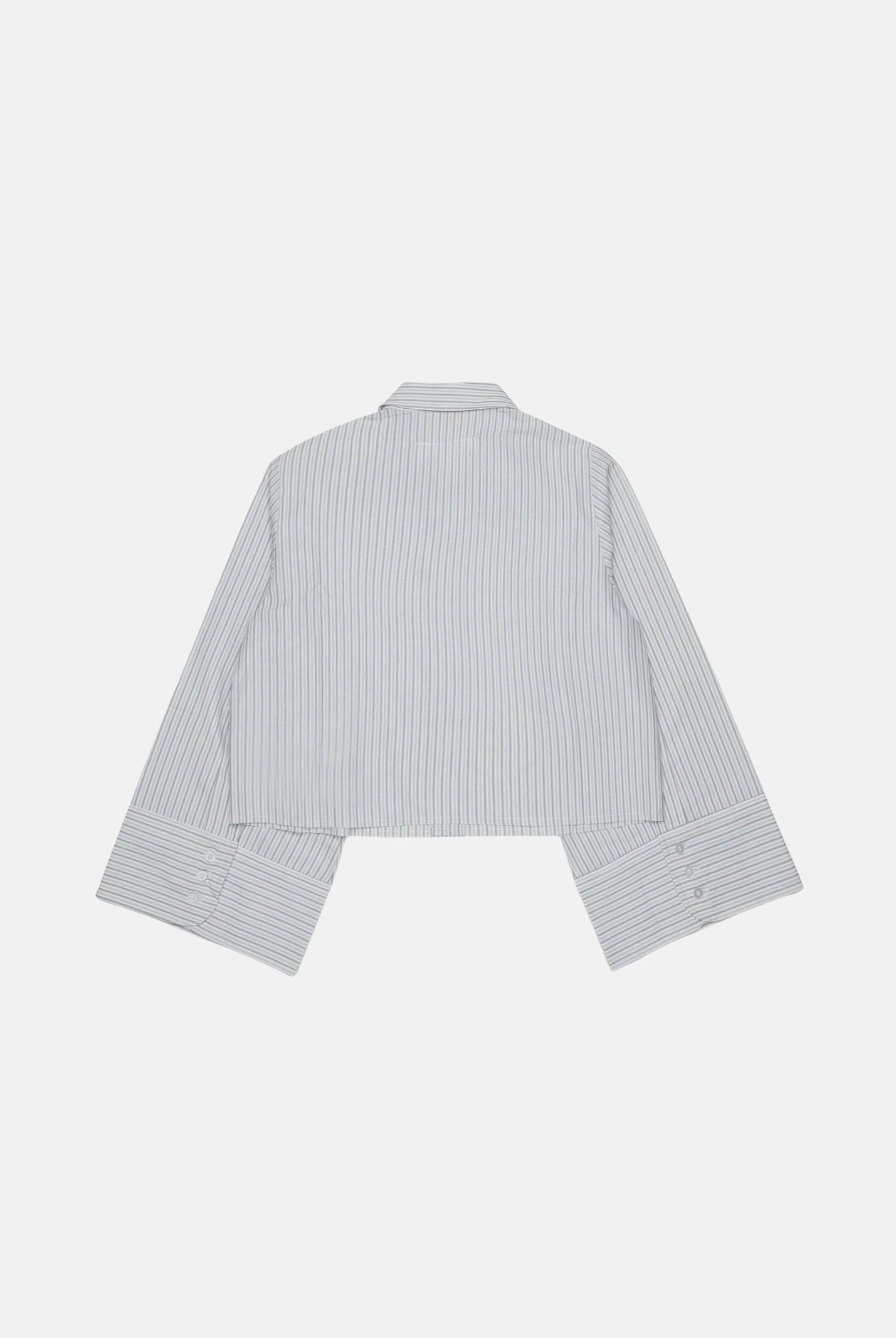 MM6 MAISON MARGIELA Camicia Cropped striped shirt with logo, colore brand Striped Grey, per donna, ragazzi, bambini M61094MM08N M6913 MAISON MARGIELA