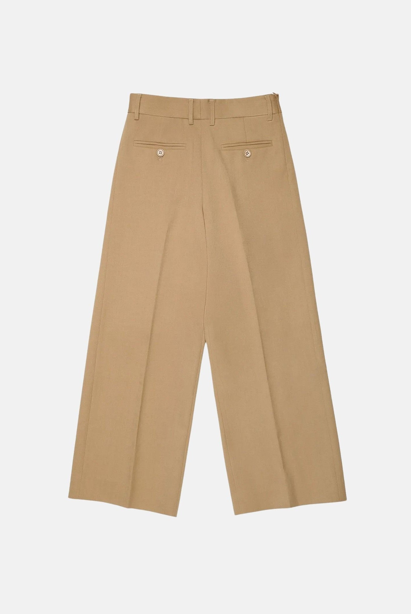 MM6 MAISON MARGIELA Pantaloni WIDE -LEG beige per donna, ragazzi e bambini con gamba ampia, pinces frontali e logo M61111MM03D M6714 MAISON MARGIELA