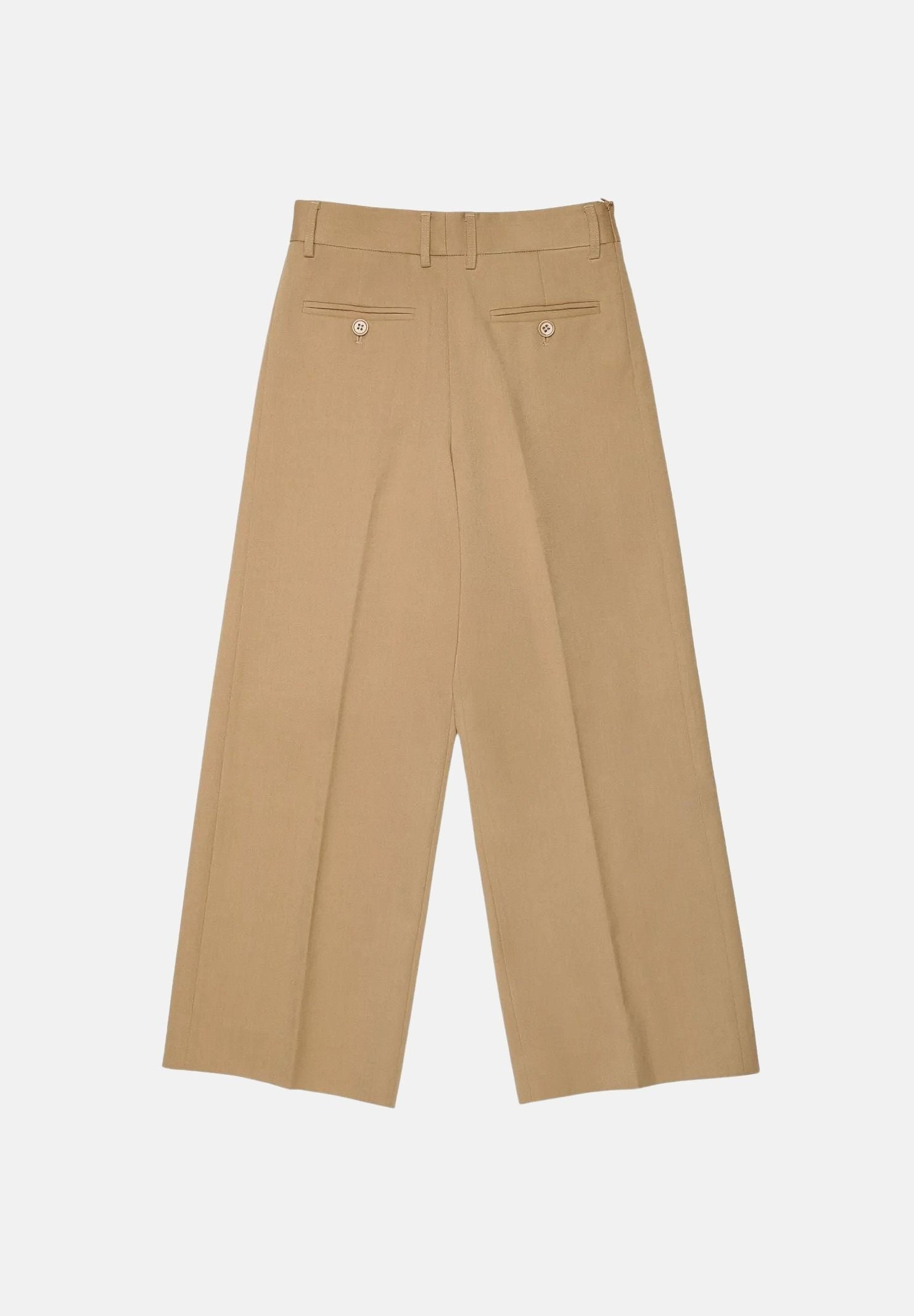 MM6 MAISON MARGIELA Pantaloni WIDE -LEG beige per donna, ragazzi e bambini con gamba ampia, pinces frontali e logo M61111MM03D M6714 MAISON MARGIELA