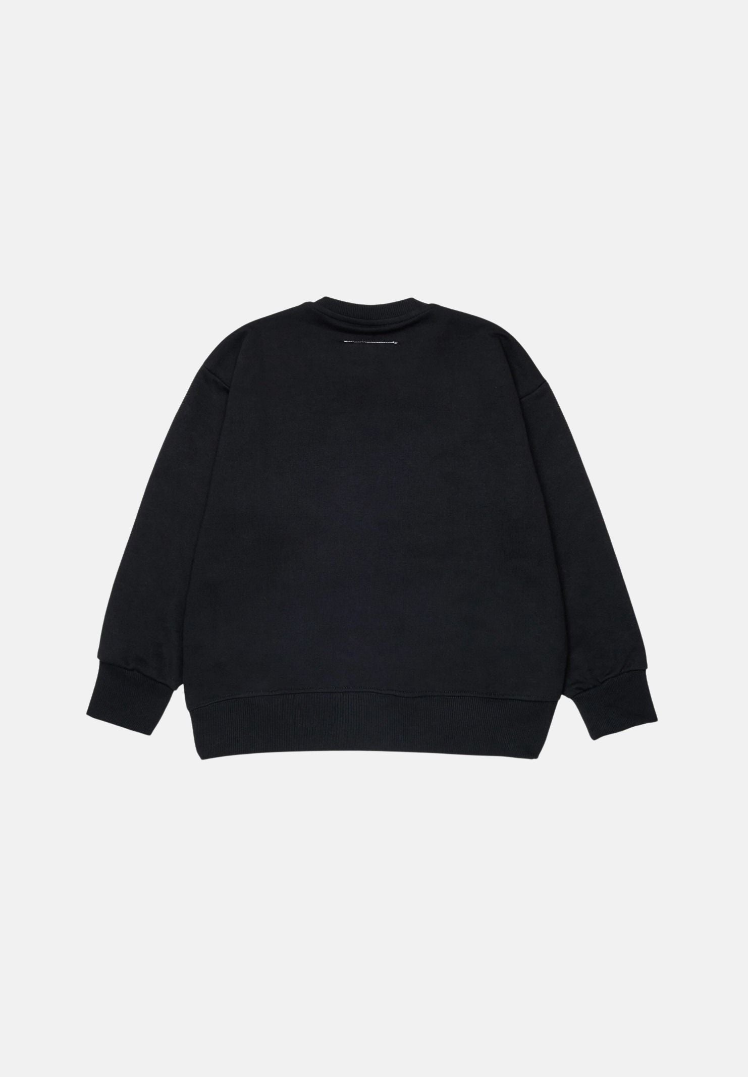 MM6 MAISON MARGIELA Felpa girocollo CREWNECK nera per donna, ragazzi e bambini con logo numerico MM6 stampato sul davanti. M61116MM02X M6900 MAISON MARGIELA