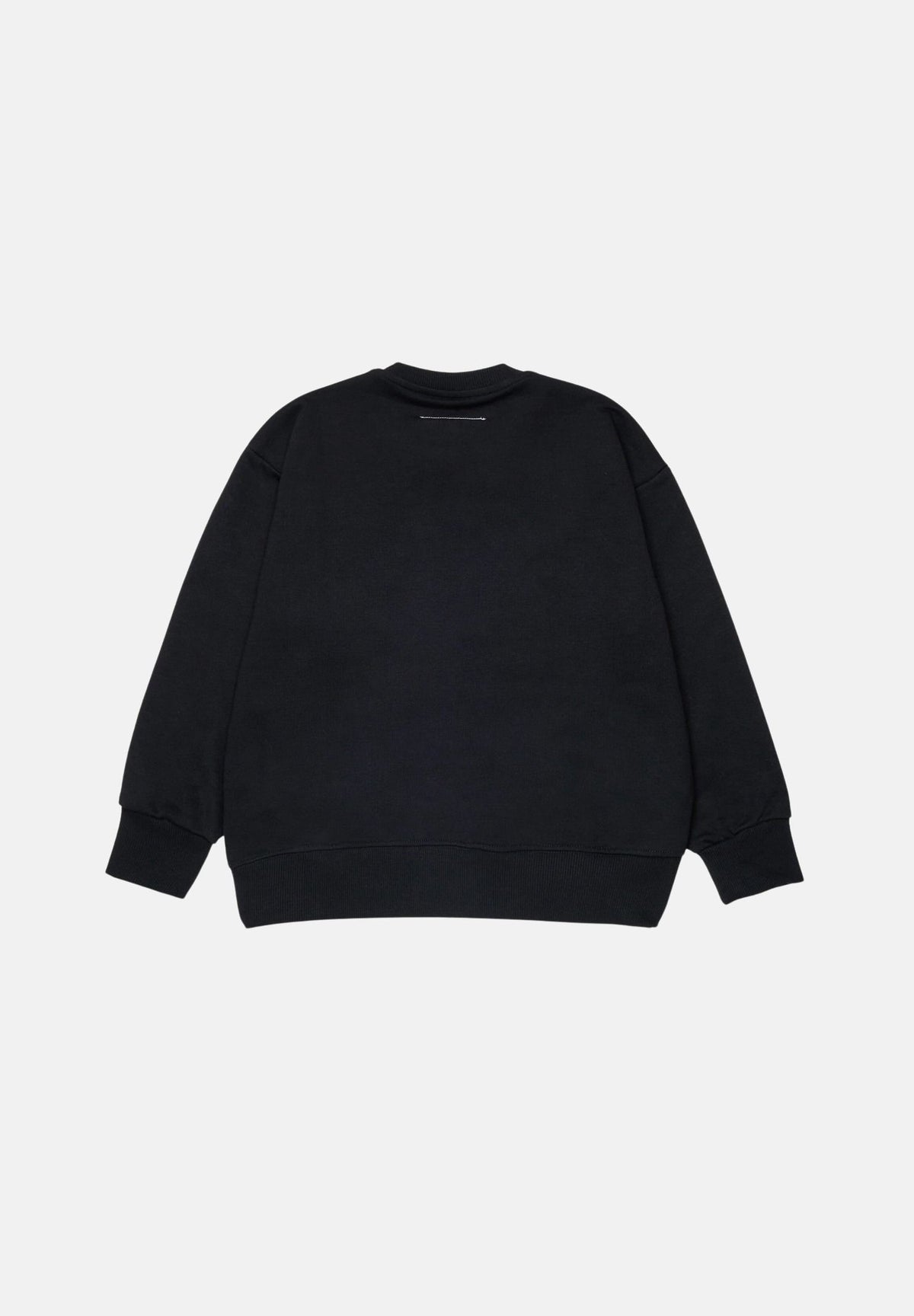 MM6 MAISON MARGIELA Felpa girocollo CREWNECK nera per donna, ragazzi e bambini con logo numerico MM6 stampato sul davanti. M61116MM02X M6900 MAISON MARGIELA