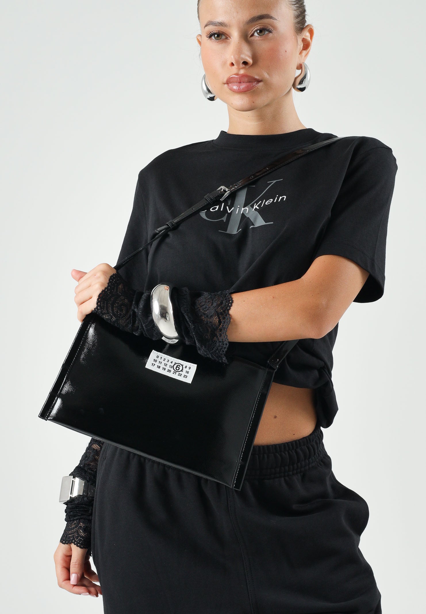 MM6 MAISON MARGIELA Borsa a tracolla per donna, ragazza e bambina con finitura lucida M61142MM09H M6900 MAISON MARGIELA