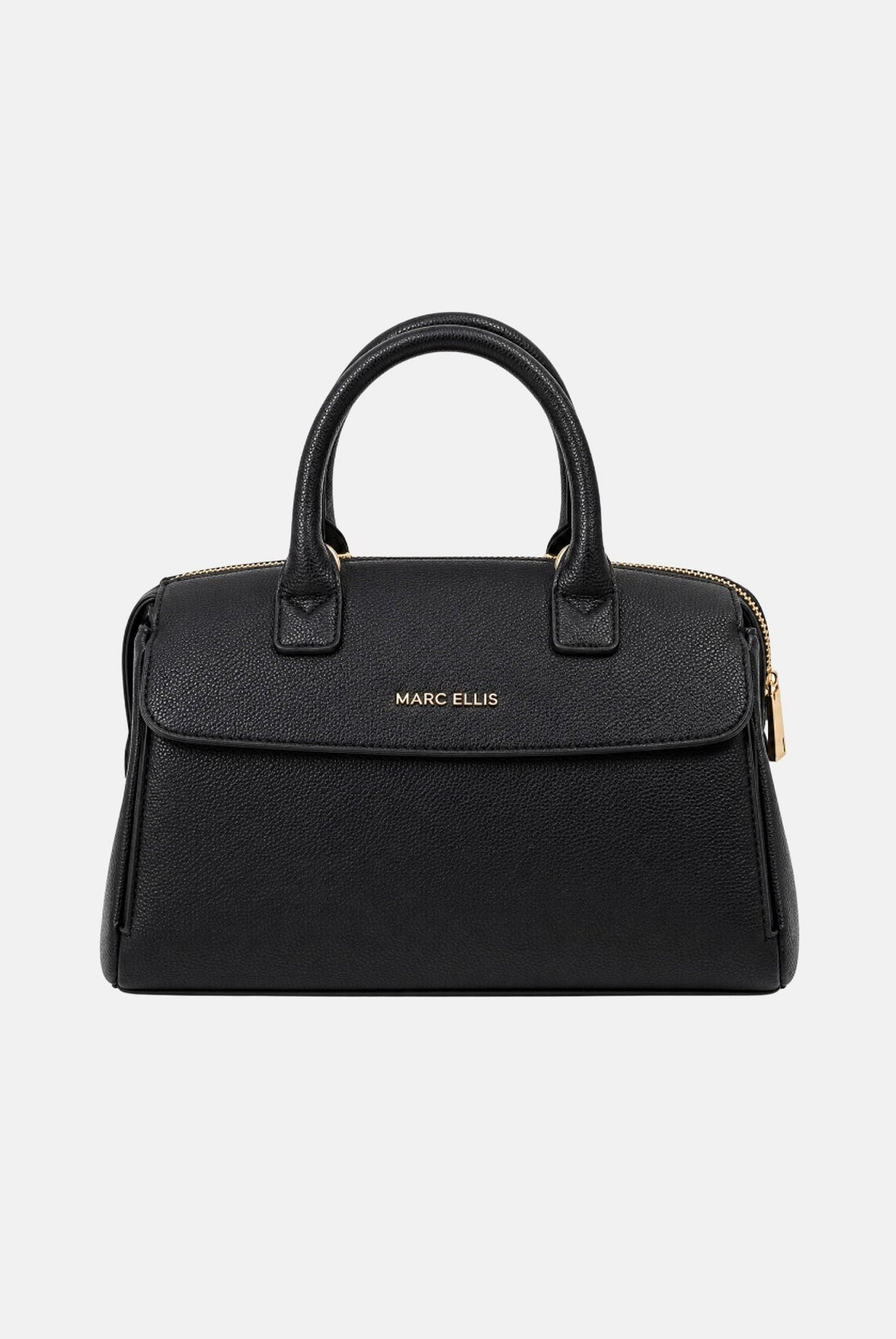 MARC ELLIS Borsa a mano ALYSA MACRO nera per donna con elegante manico rigido superiore e tracolla logata coordinata. ALYSA-MACRO BLLIGO MARC ELLIS
