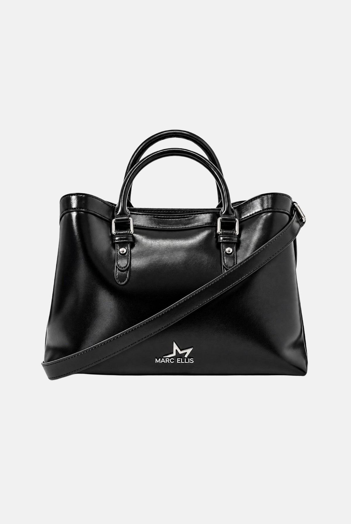 MARC ELLIS Borsa a mano BAYLE-STAR nero per donna con eleganti dettagli metallici argentati e tracolla coordinata. BAYLE-STAR BLSI MARC ELLIS