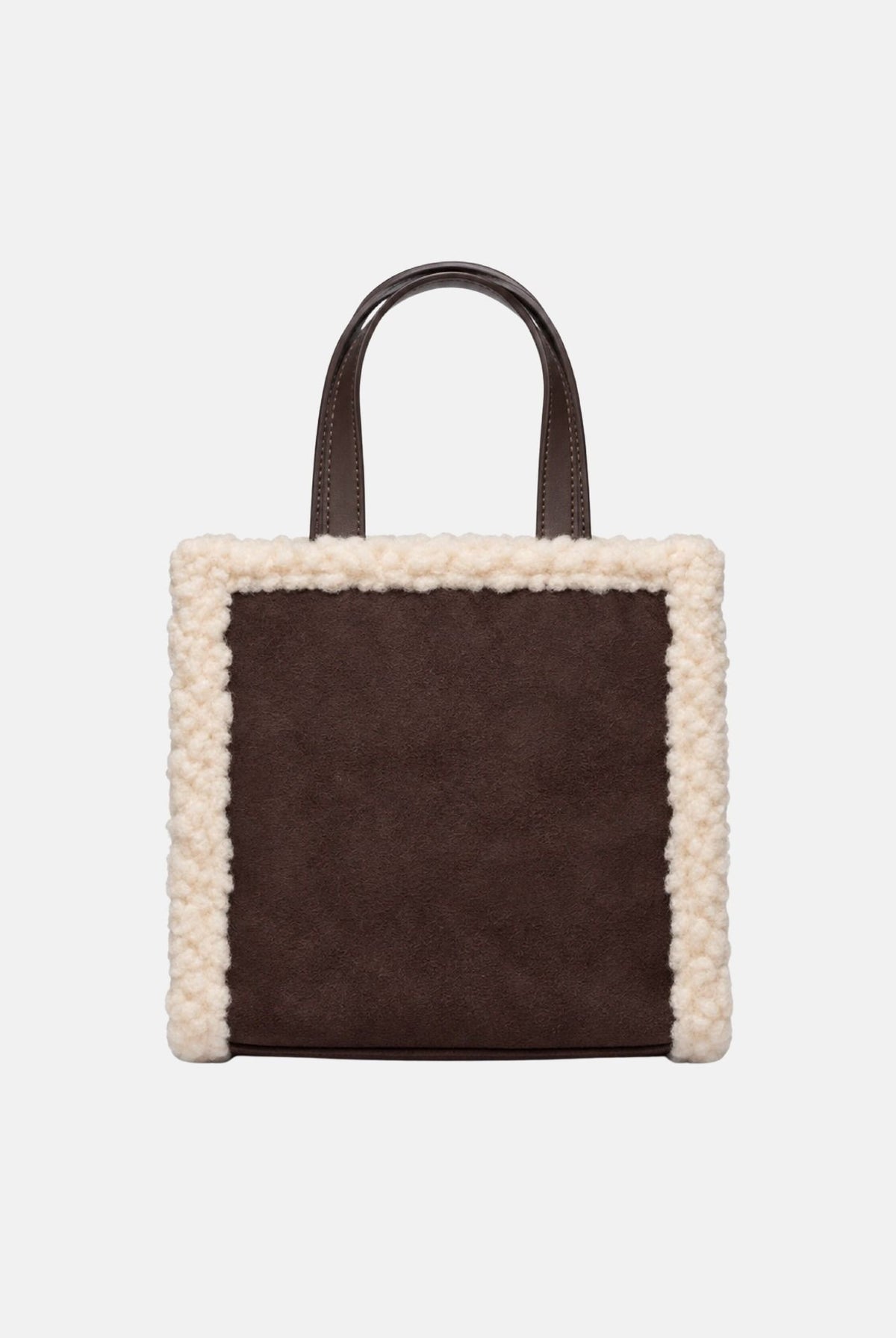 MARC ELLIS Borsa a mano in suede BUBY-BUCKSKIN S marrone cioccolato per donna con eleganti profili in ecopelliccia BUBY-BUCKSKIN-S CH MARC ELLIS