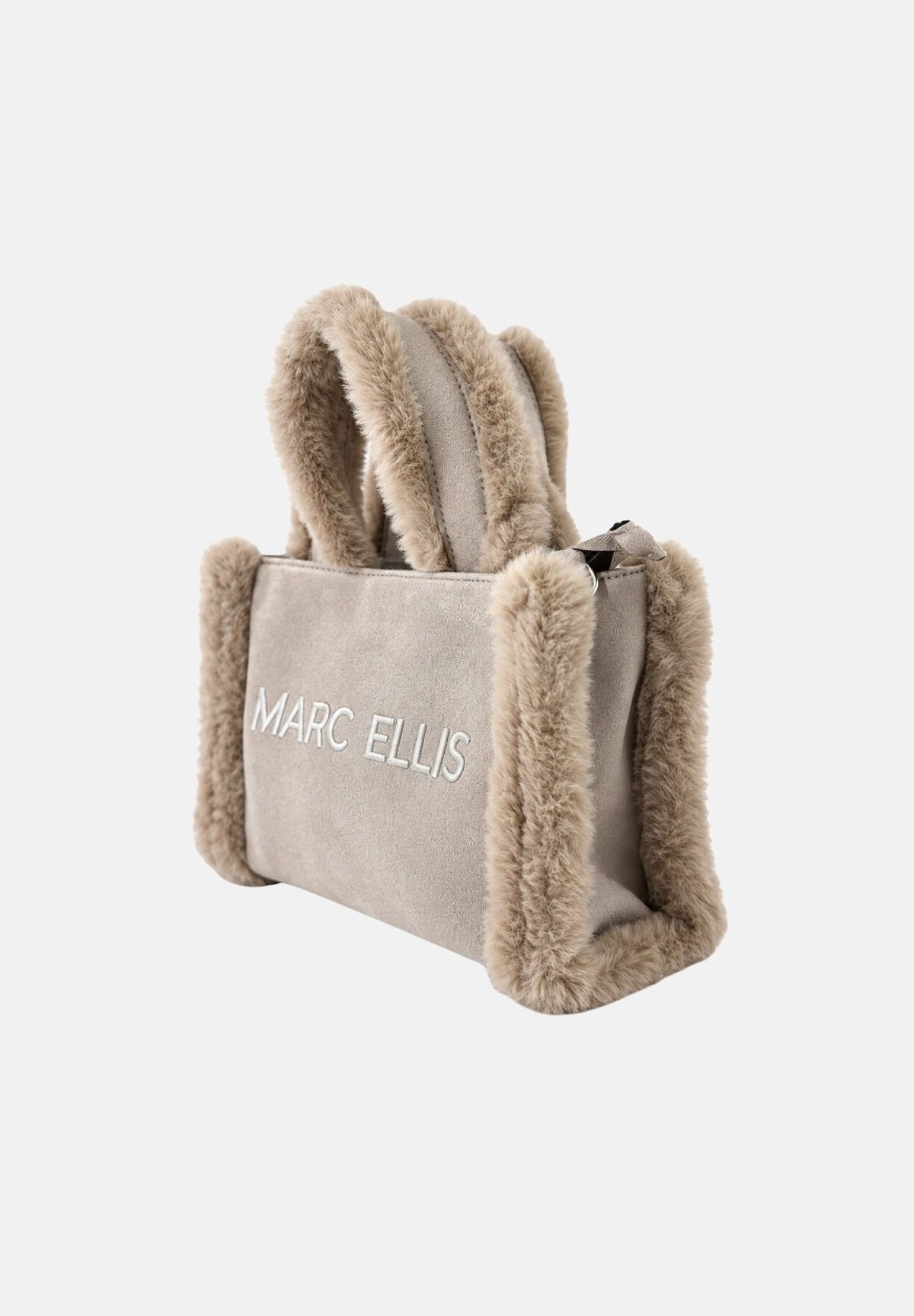 MARC ELLIS Borsa a mano BUBY CARACAL S beige scuro per donna con soffici profili laterali in ecopelliccia BUBY-CARACAL-S DABE MARC ELLIS